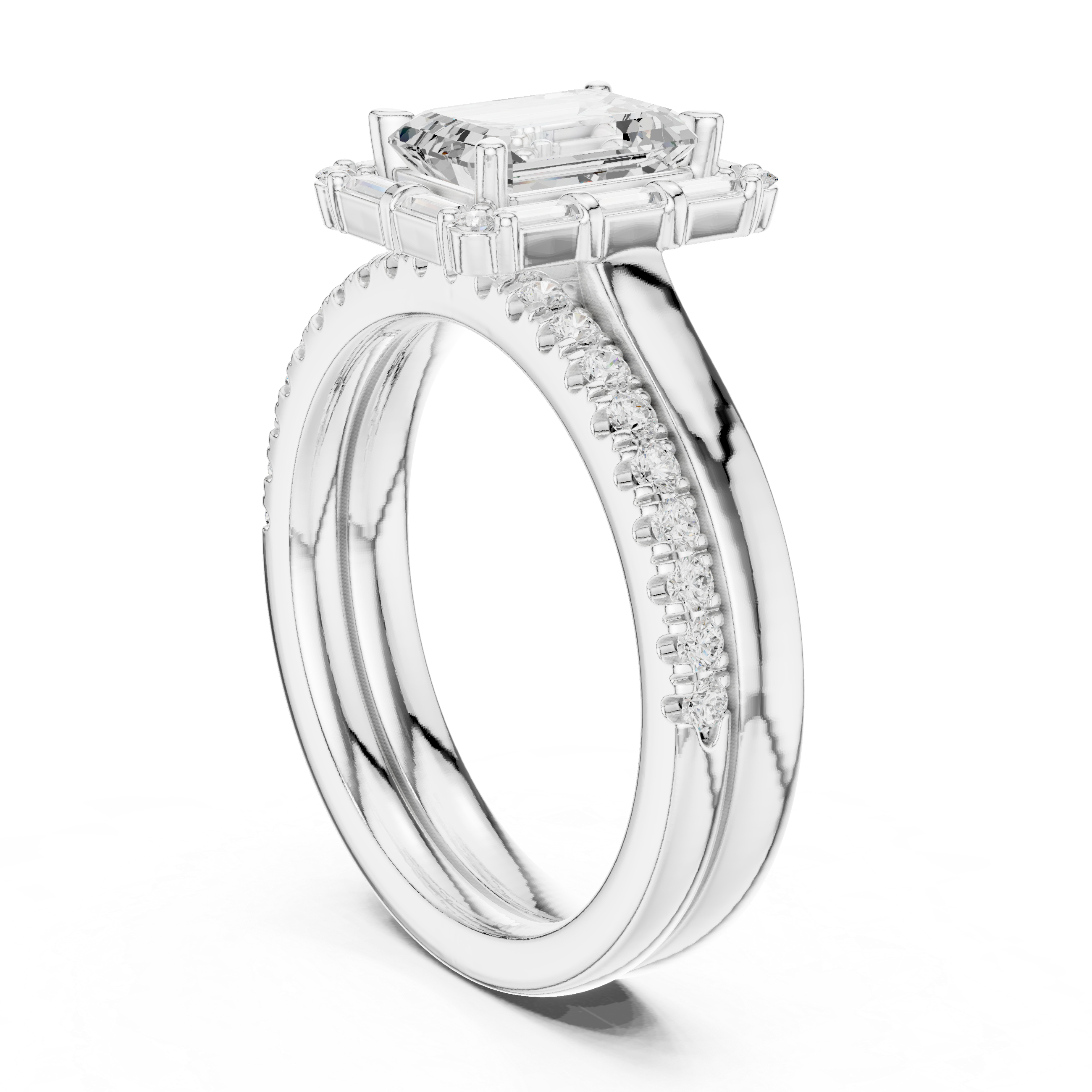 Regent Emerald Cut Diamond Engagement Ring