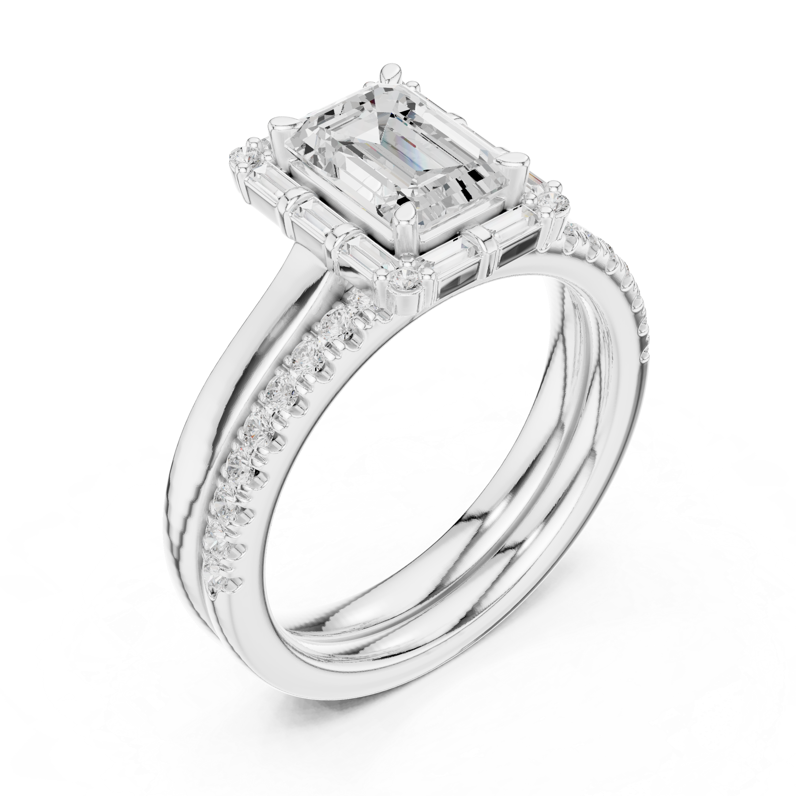 Regent Emerald Cut Diamond Engagement Ring
