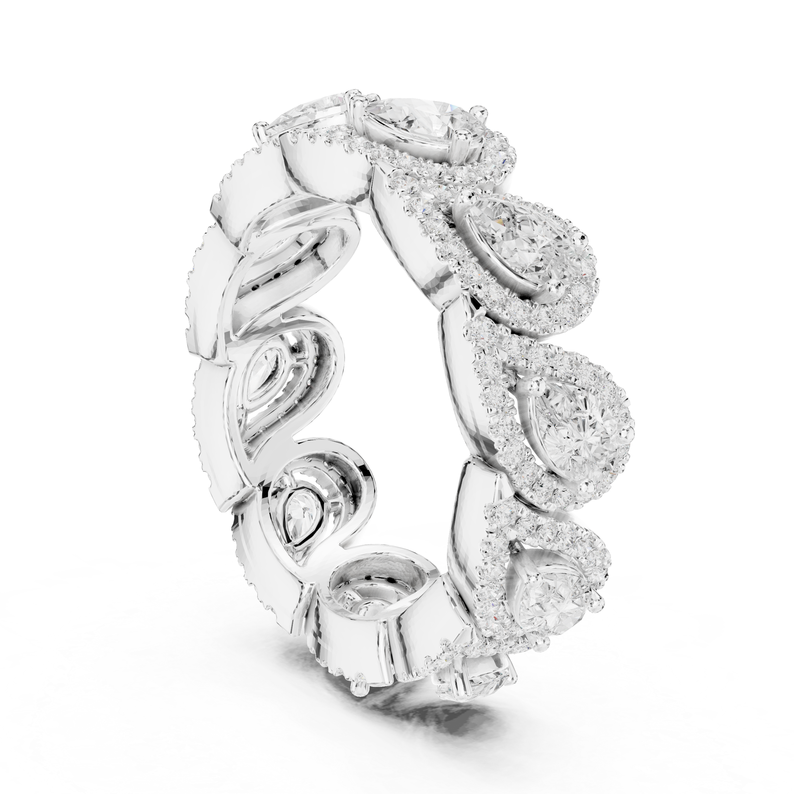 Celestia Pear Halo Ring