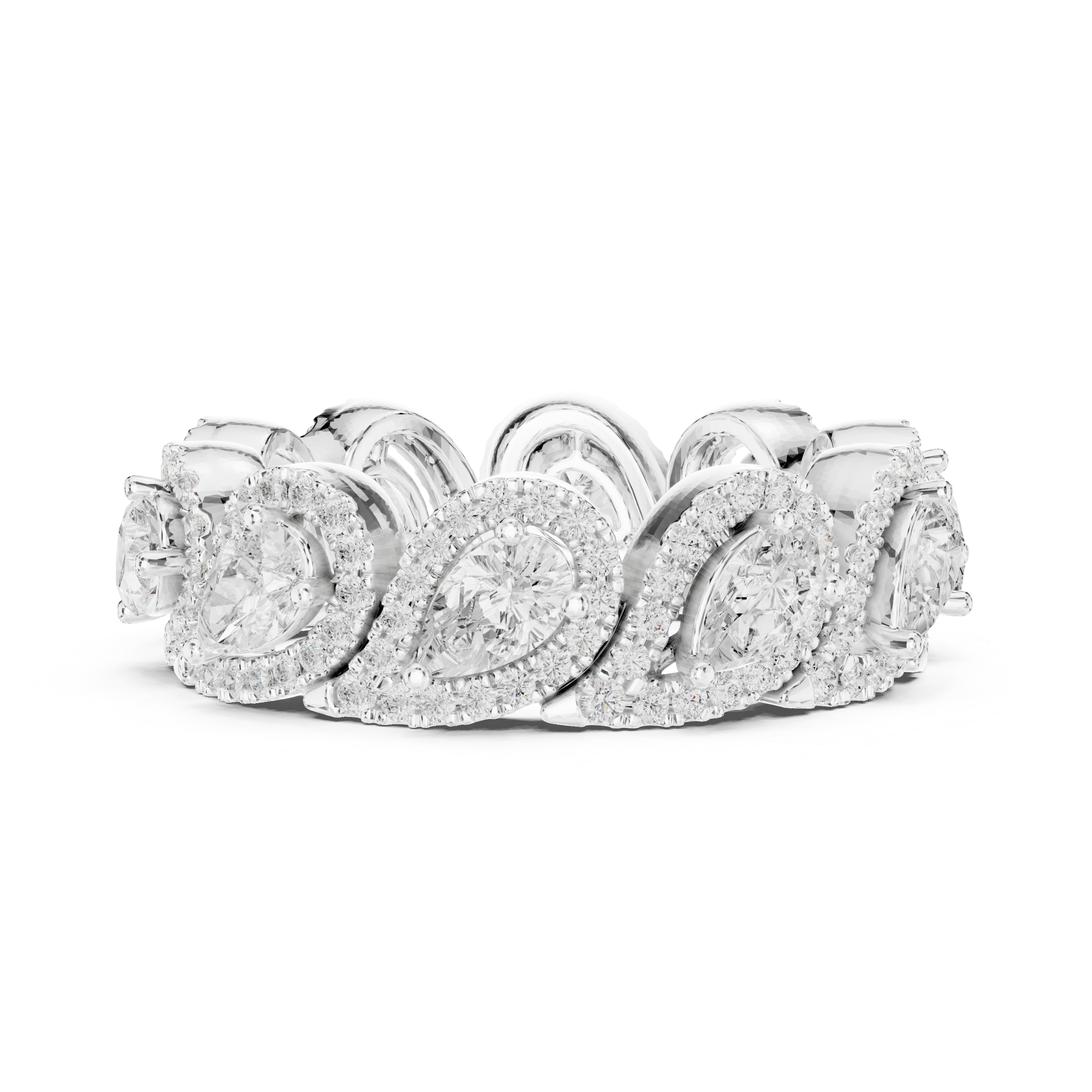 Celestia Pear Halo Ring