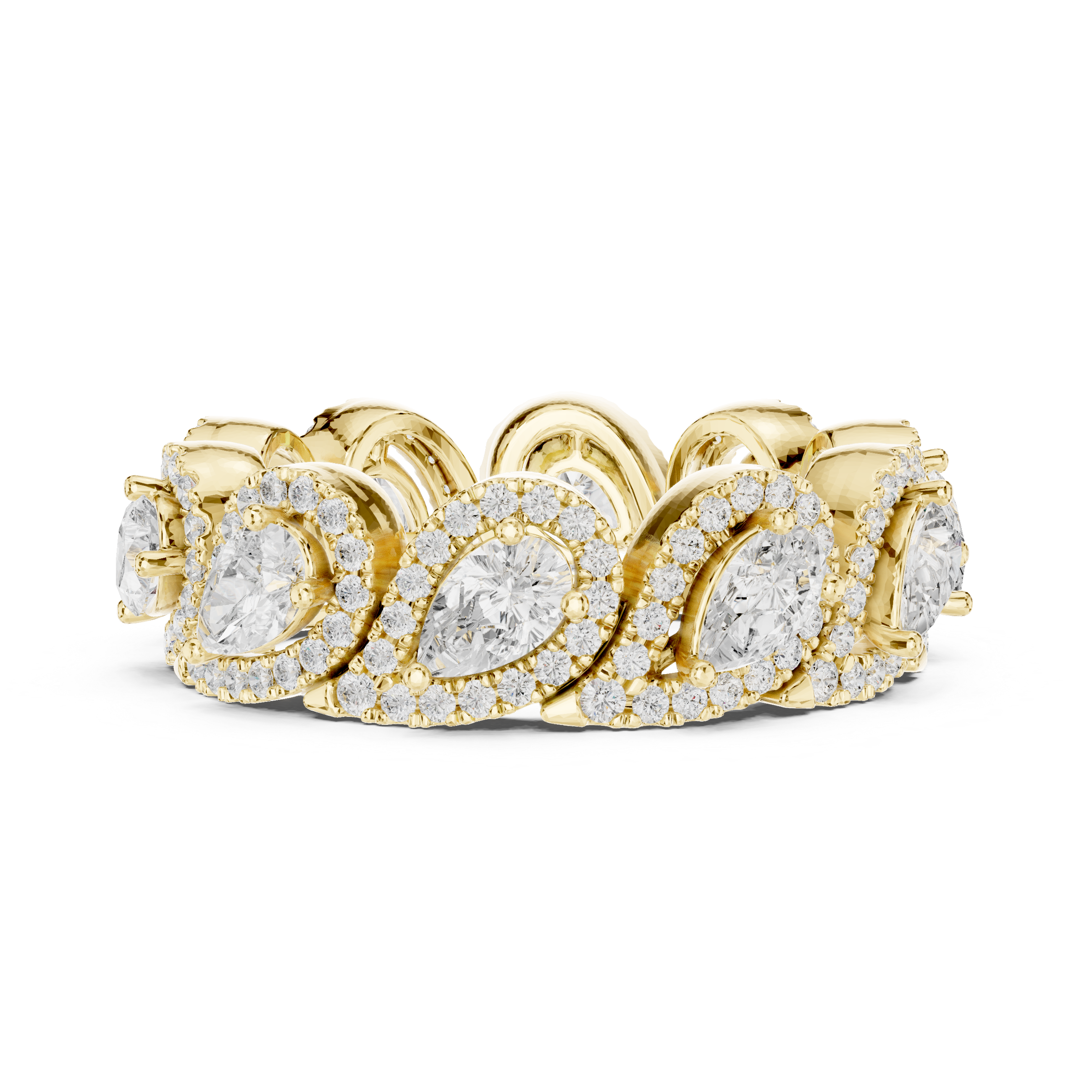 Celestia Pear Halo Ring