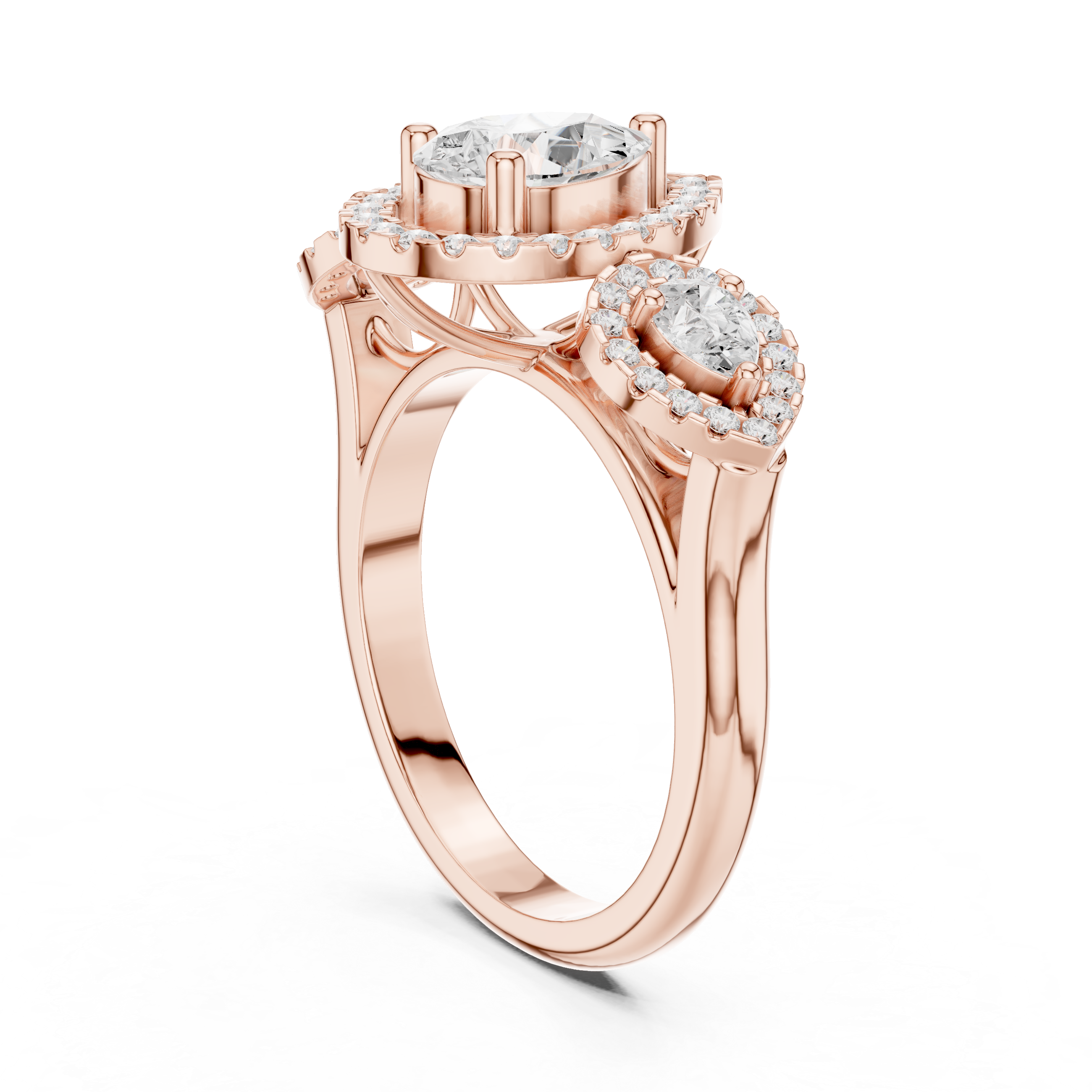 Three Stone Pear Diamond Ring