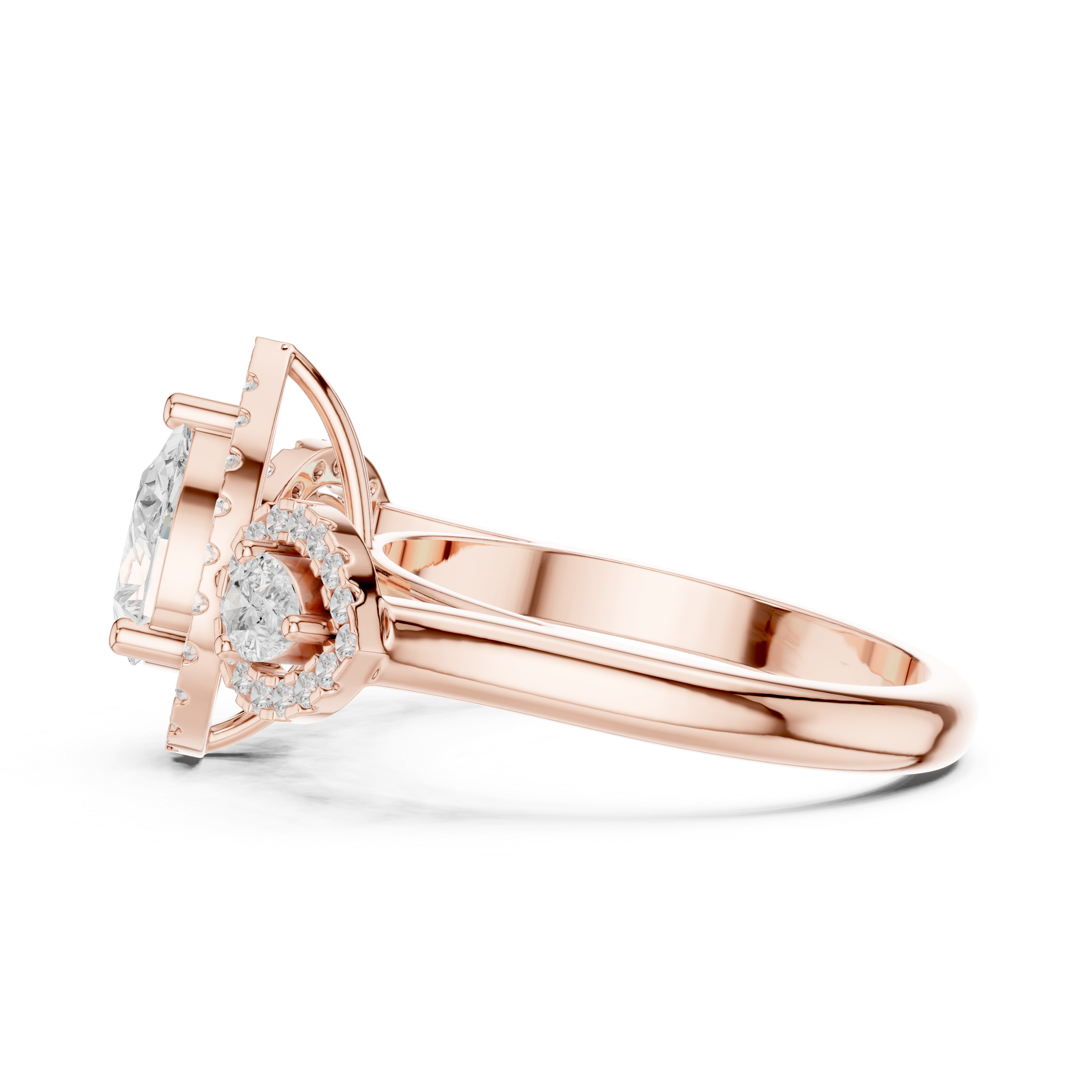 Three Stone Pear Diamond Ring