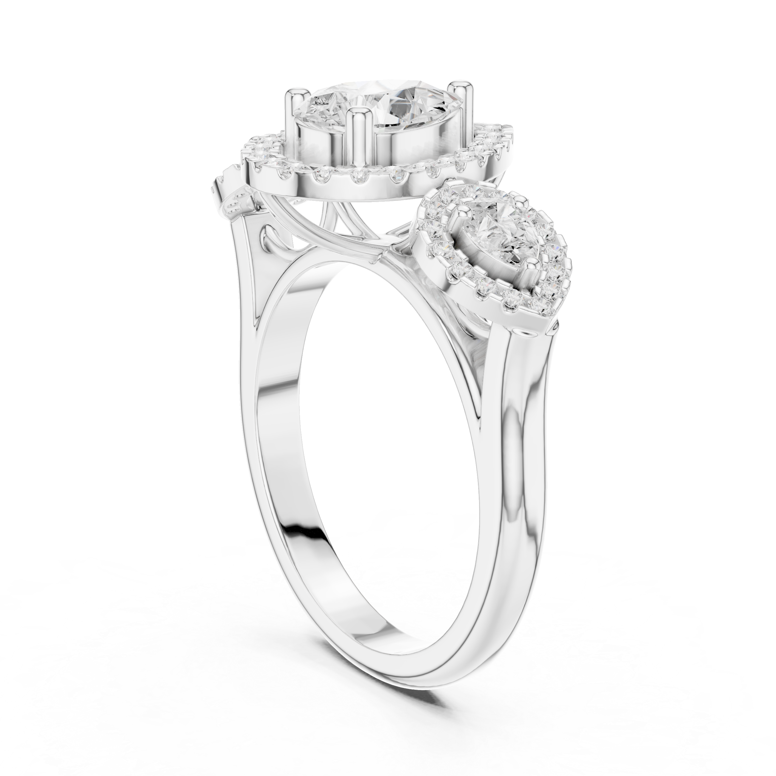 Three Stone Pear Diamond Ring