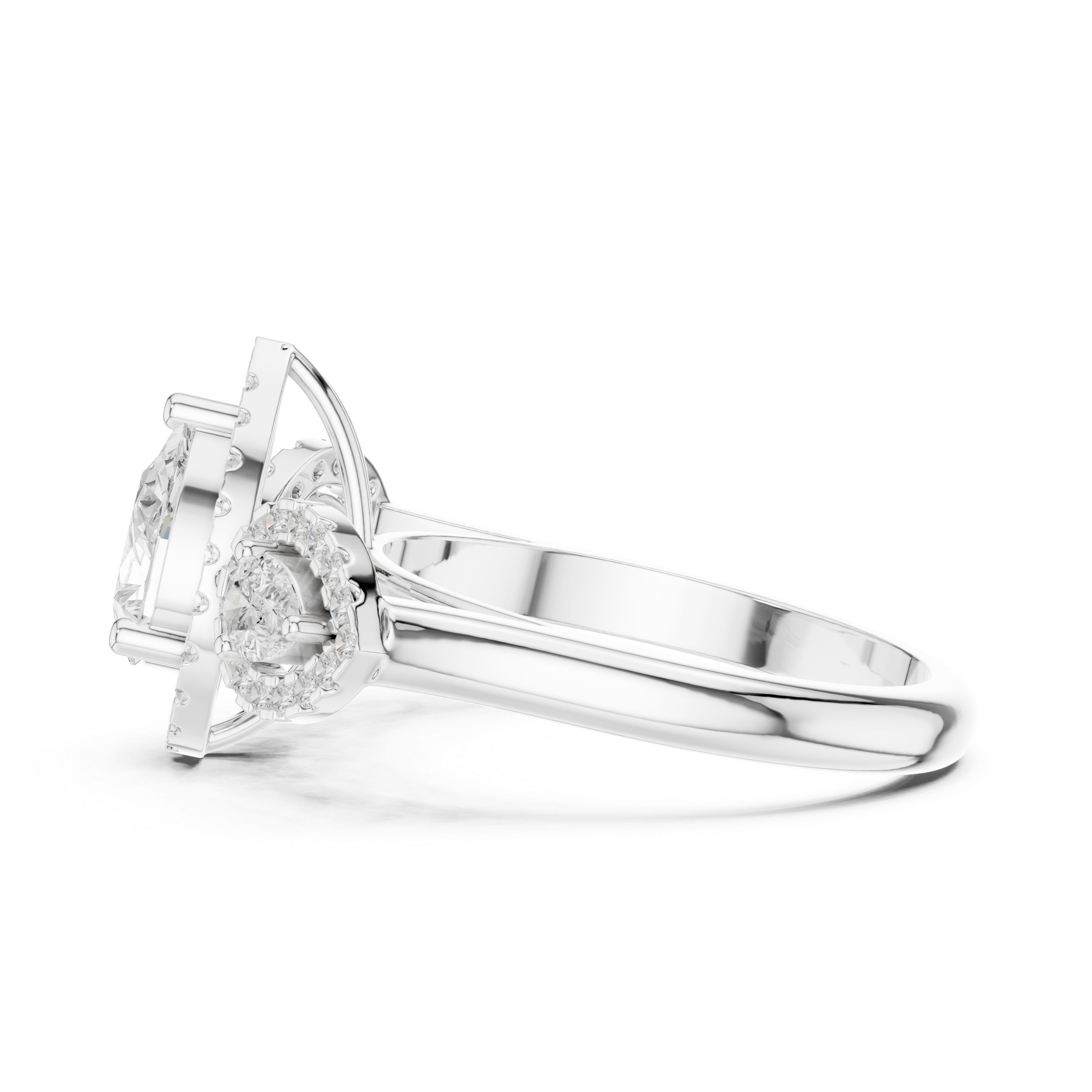 Three Stone Pear Diamond Ring