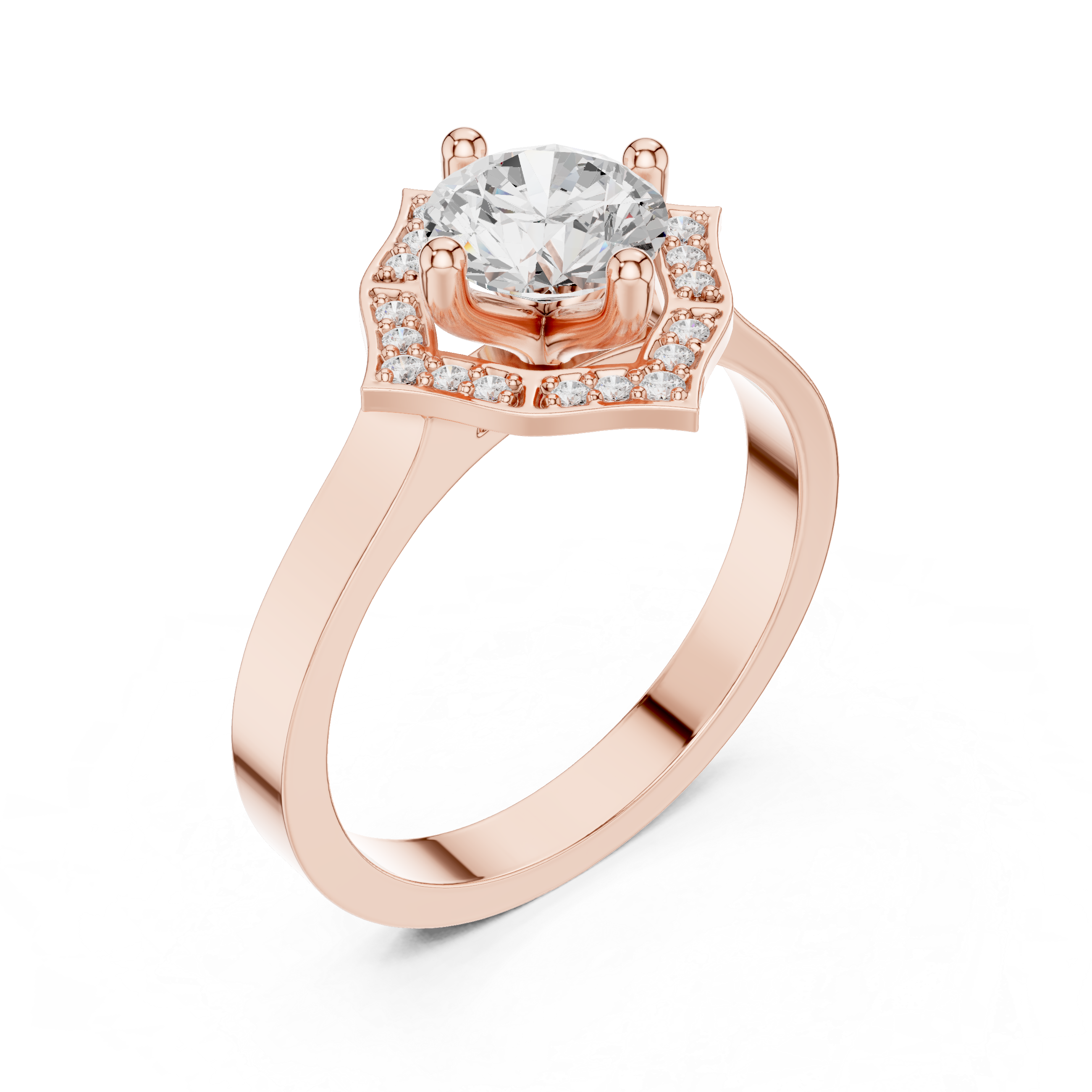 ROUND HALO DIAMOND ENGAGEMENT RING