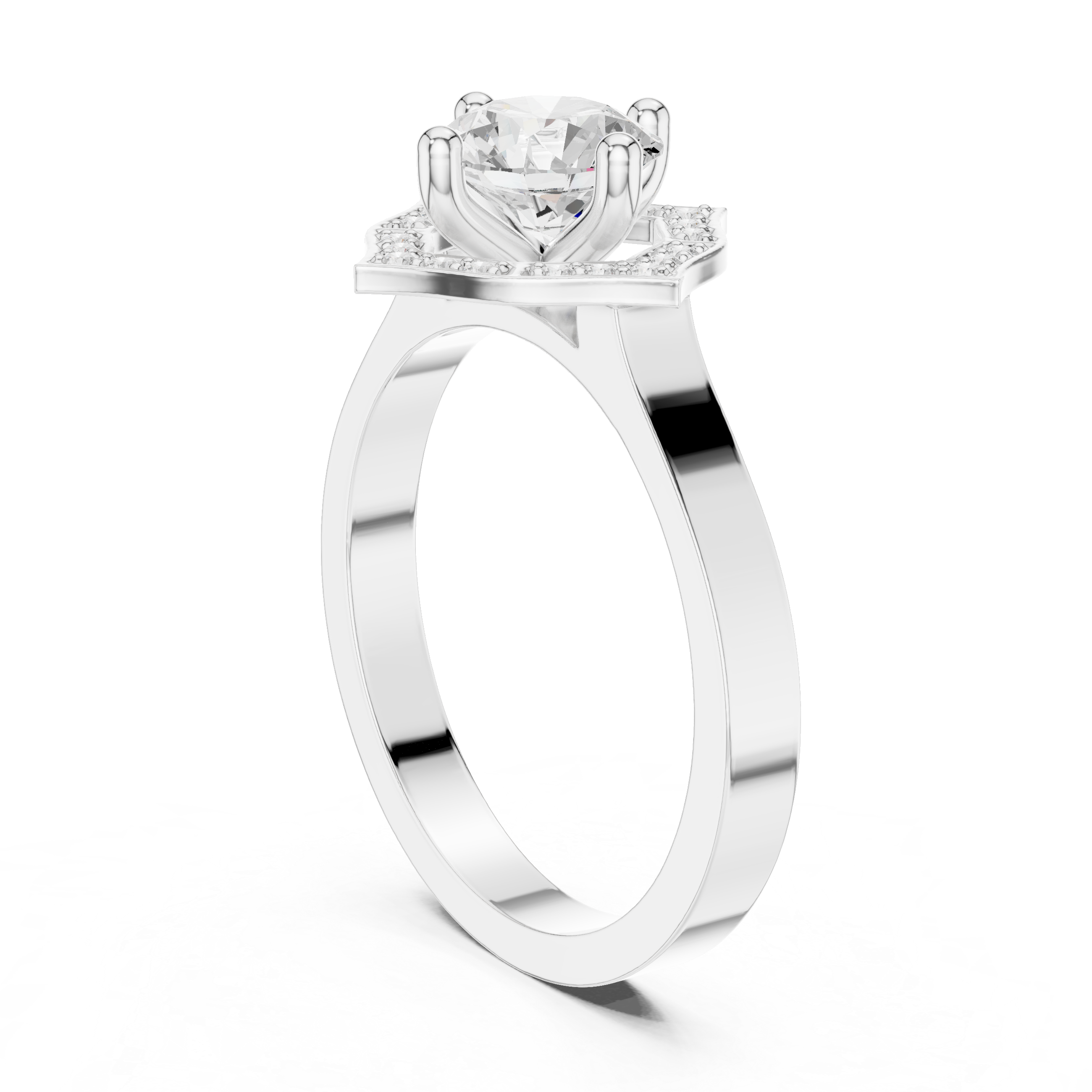 ROUND HALO DIAMOND ENGAGEMENT RING