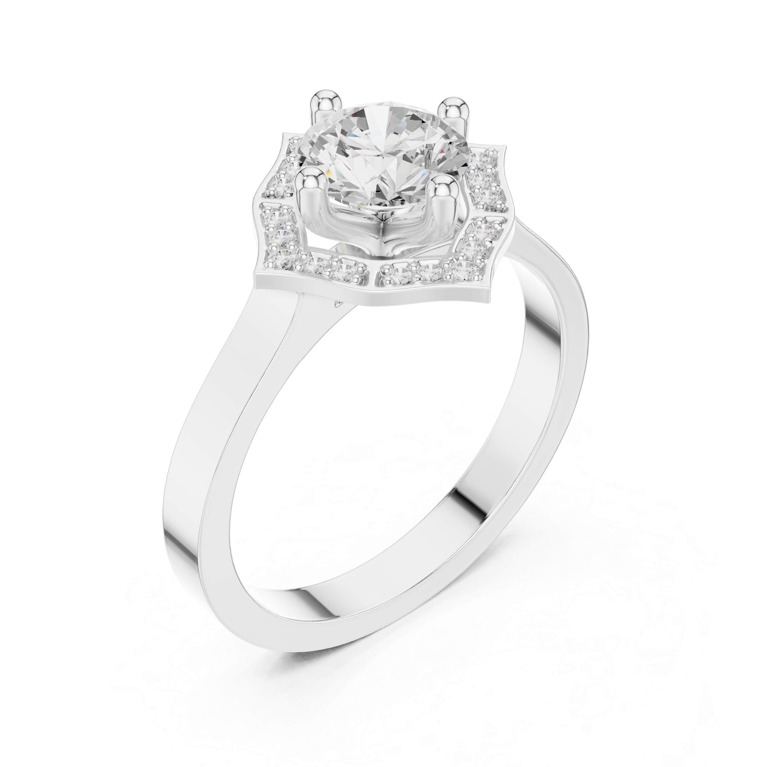 ROUND HALO DIAMOND ENGAGEMENT RING