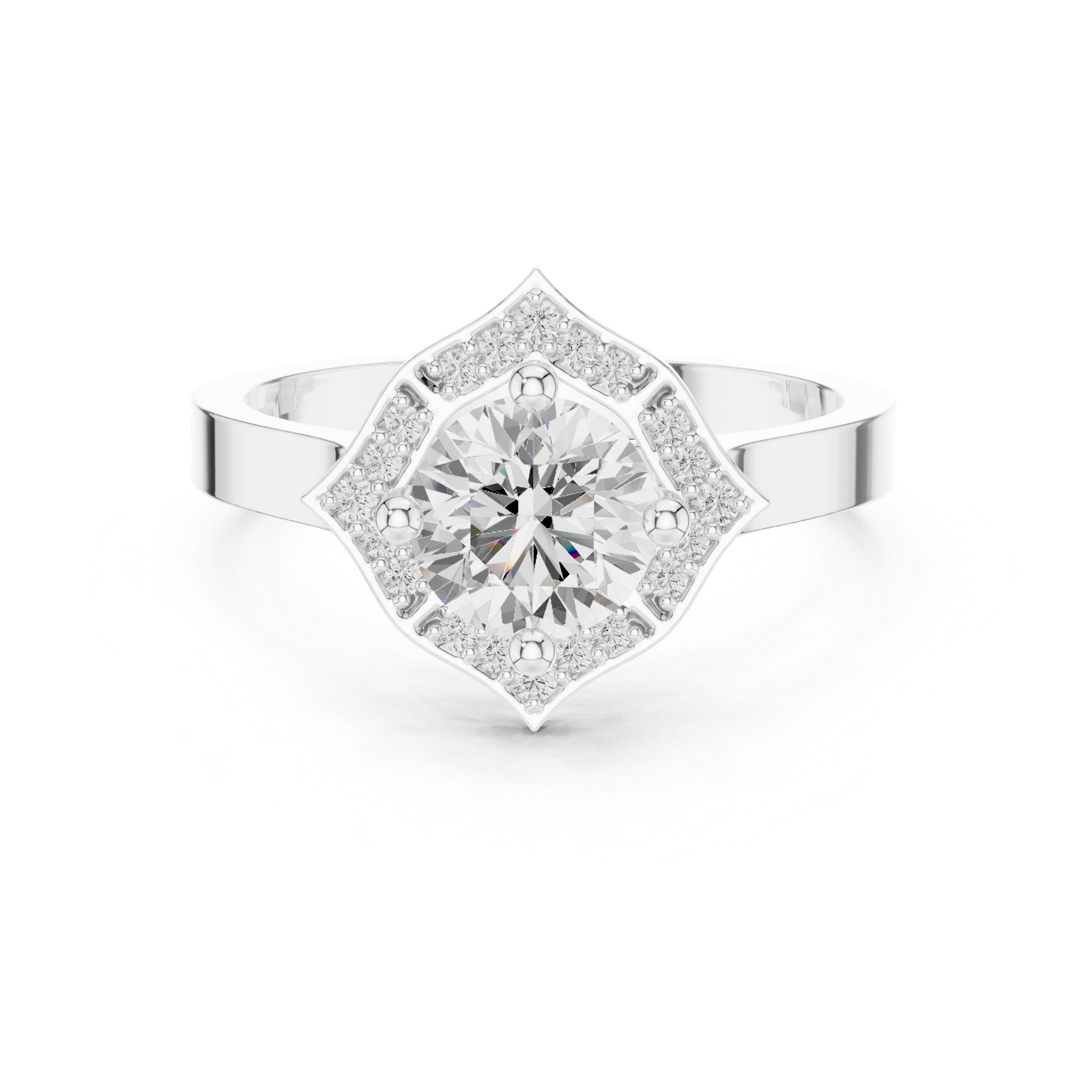 ROUND HALO DIAMOND ENGAGEMENT RING