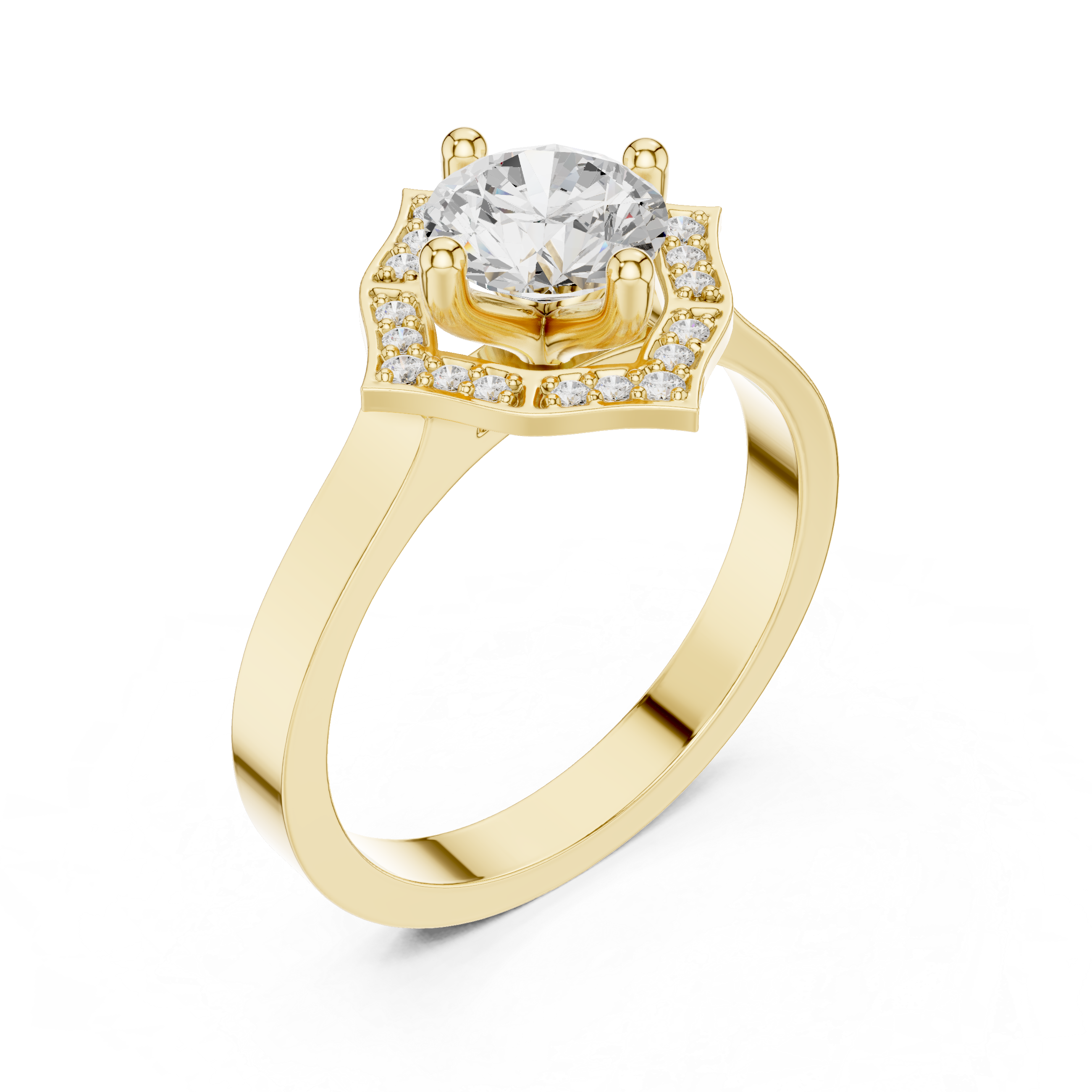 ROUND HALO DIAMOND ENGAGEMENT RING