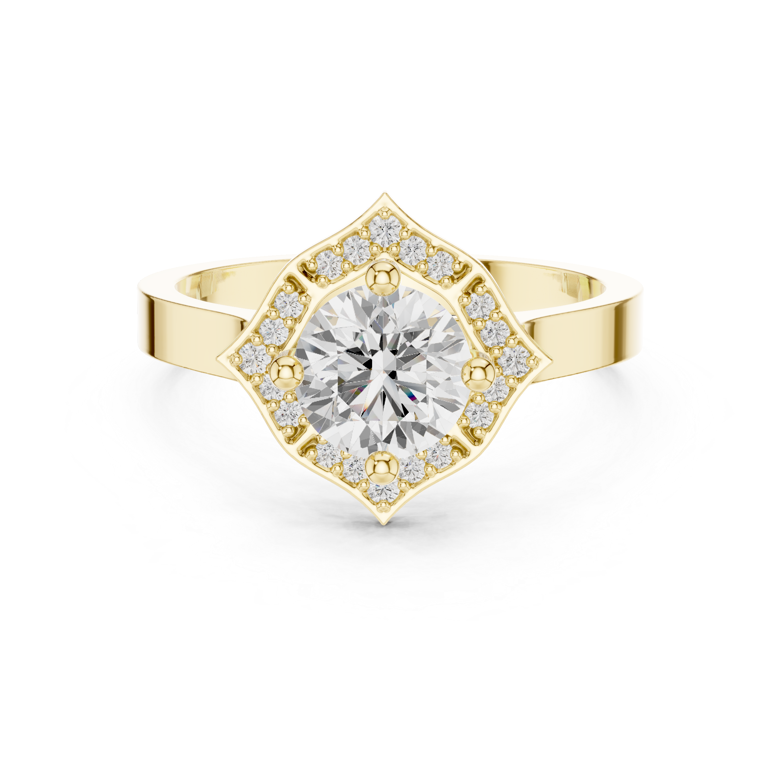 ROUND HALO DIAMOND ENGAGEMENT RING