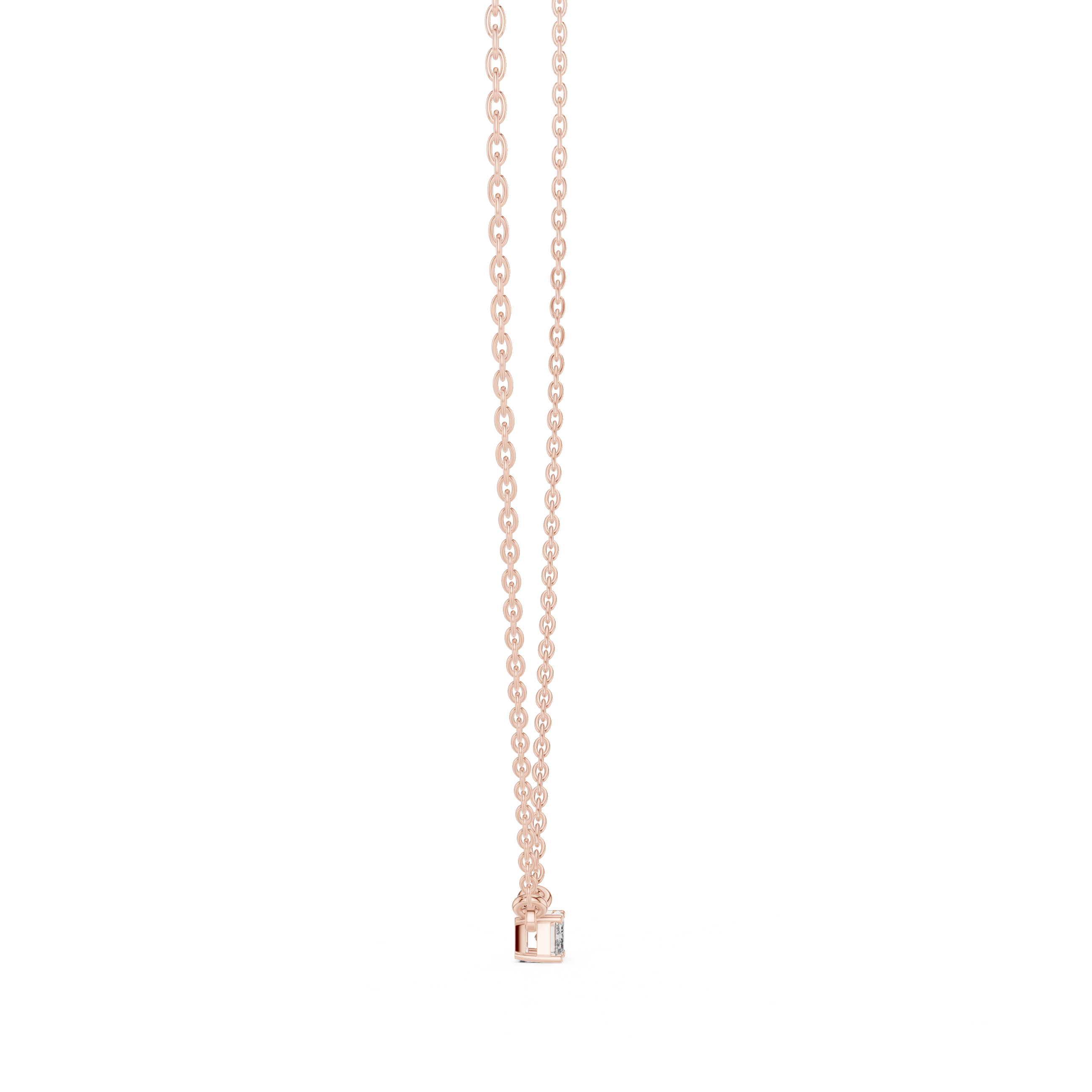 Emerald Cut Solitaire Diamond Pendant Necklace
