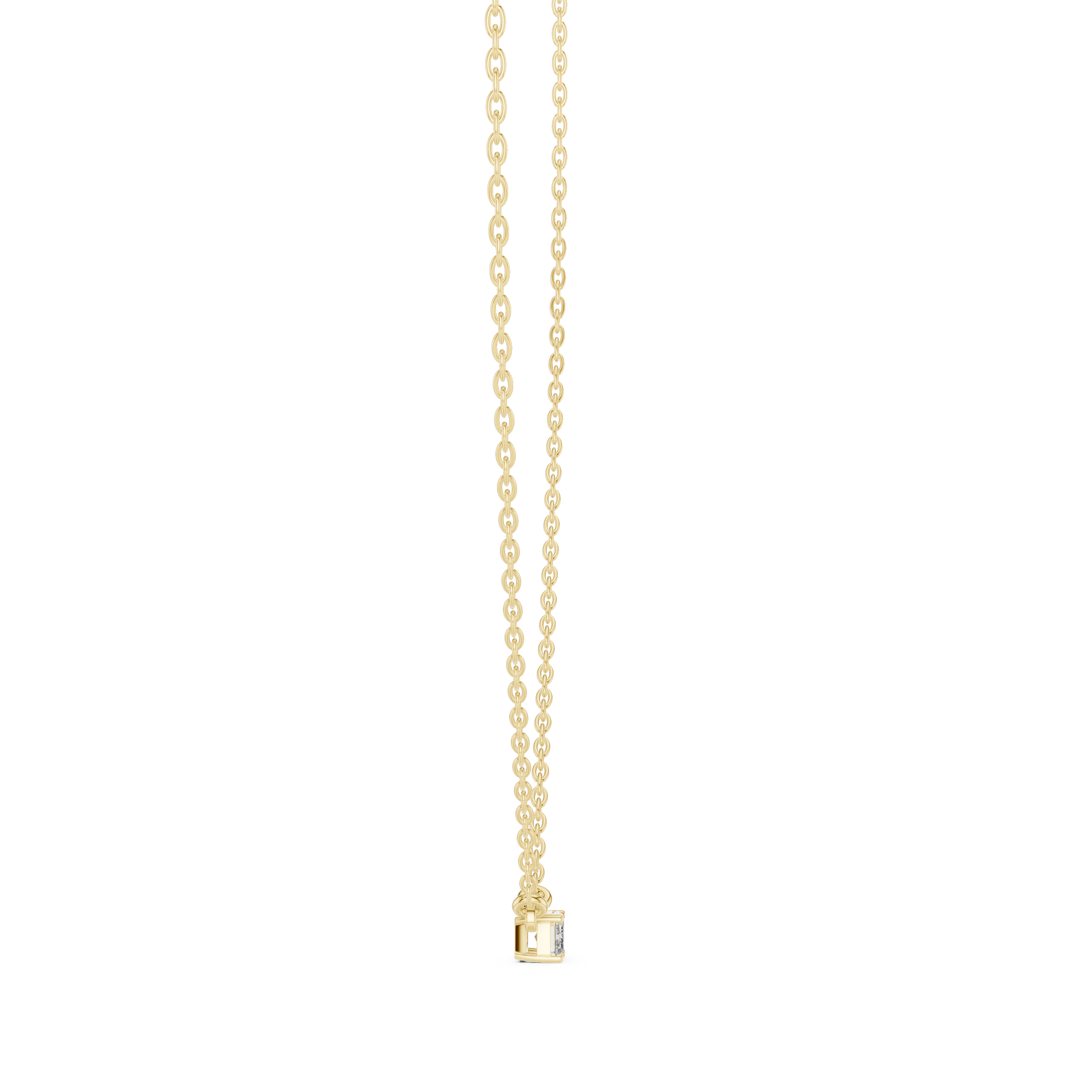 Emerald Cut Solitaire Diamond Pendant Necklace