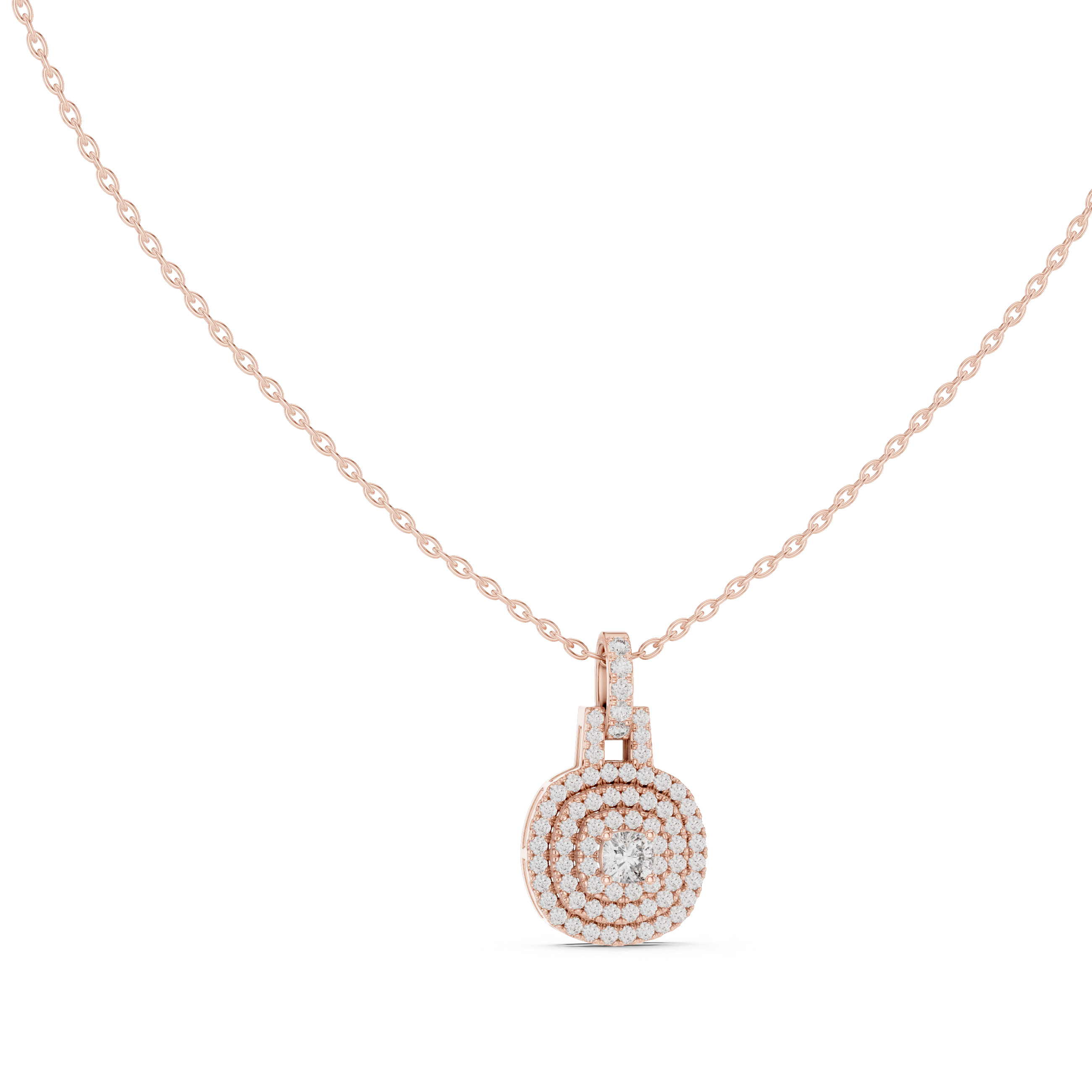 THE DOUBLE HALO DIAMOND PENDENT