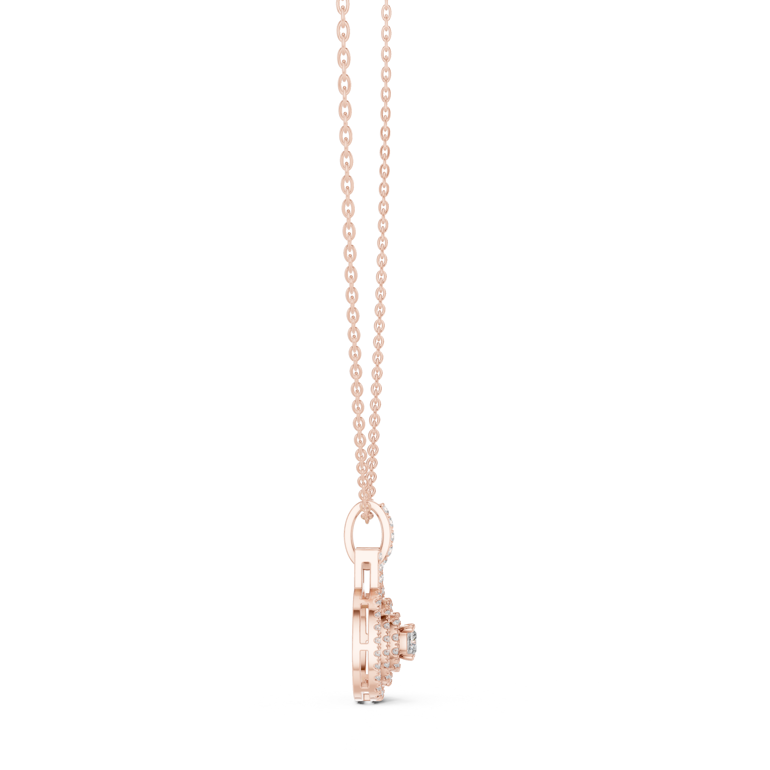 THE DOUBLE HALO DIAMOND PENDENT