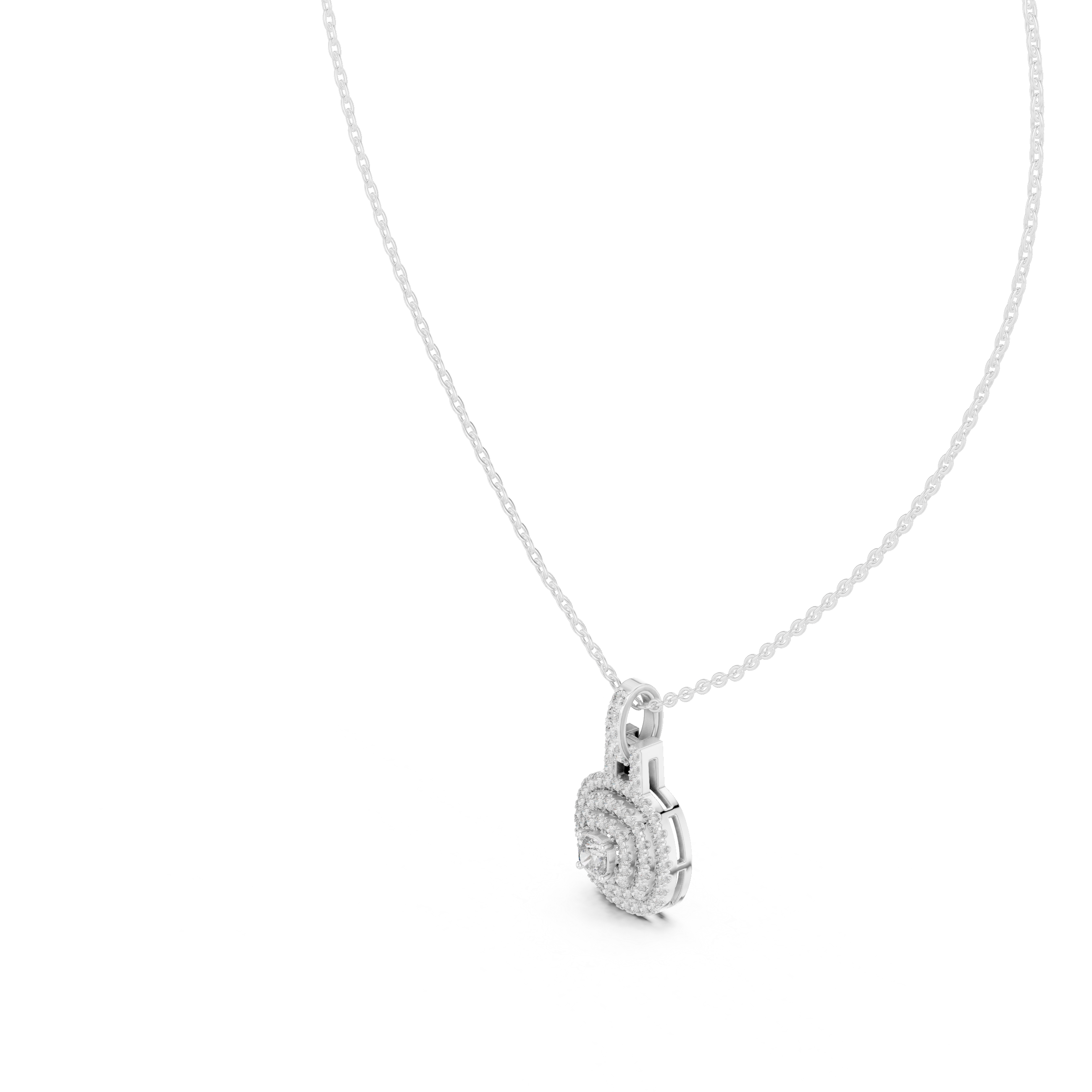 THE DOUBLE HALO DIAMOND PENDENT