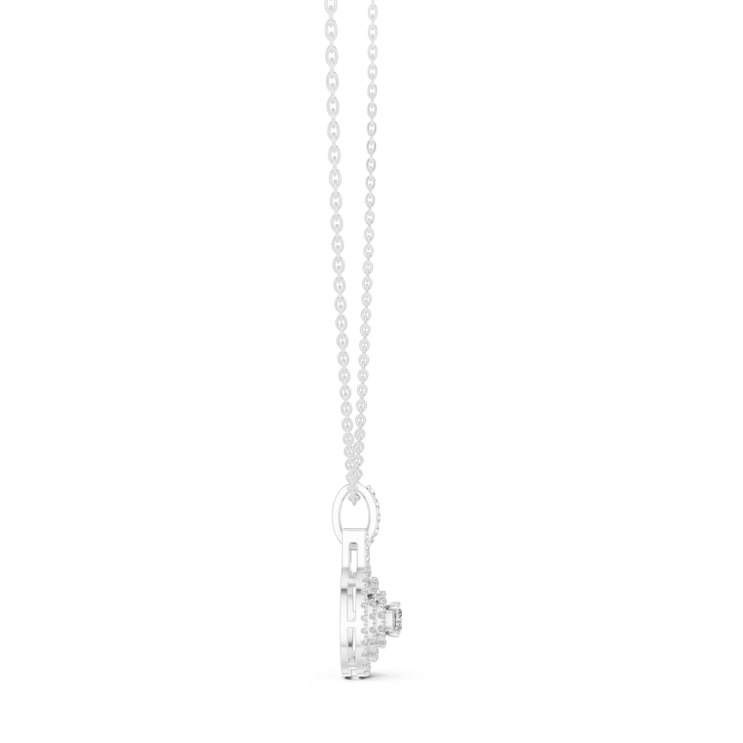 THE DOUBLE HALO DIAMOND PENDENT