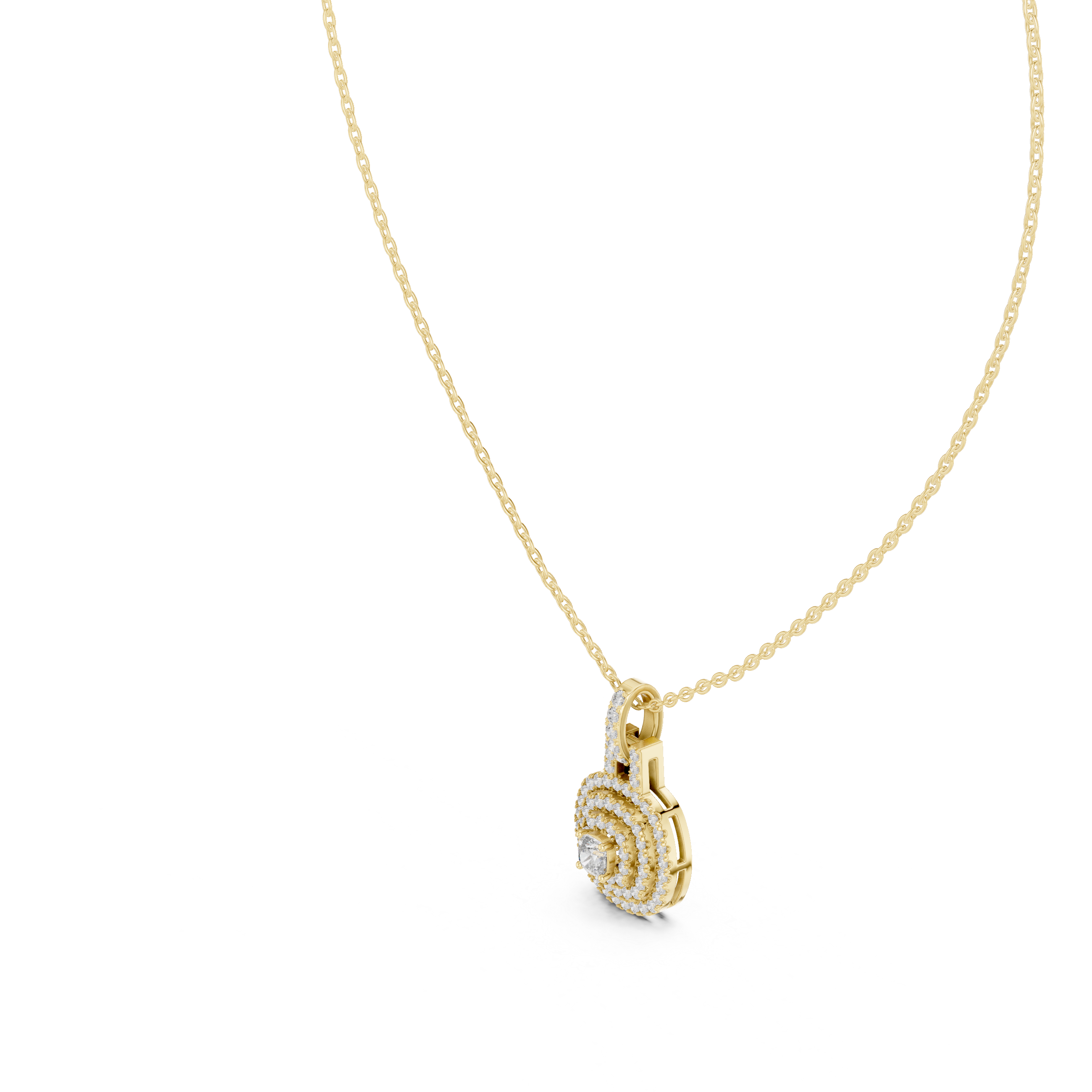 THE DOUBLE HALO DIAMOND PENDENT