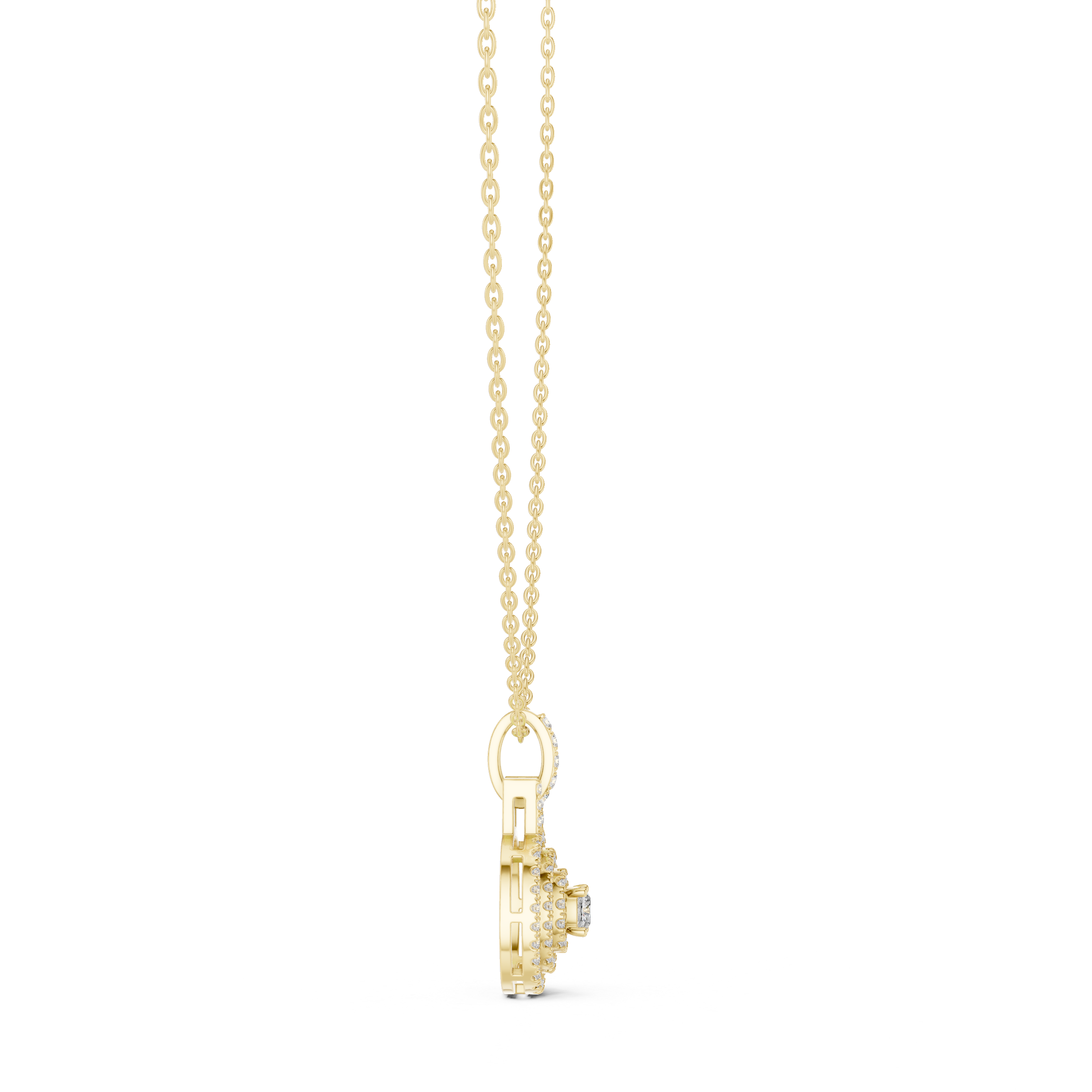 THE DOUBLE HALO DIAMOND PENDENT