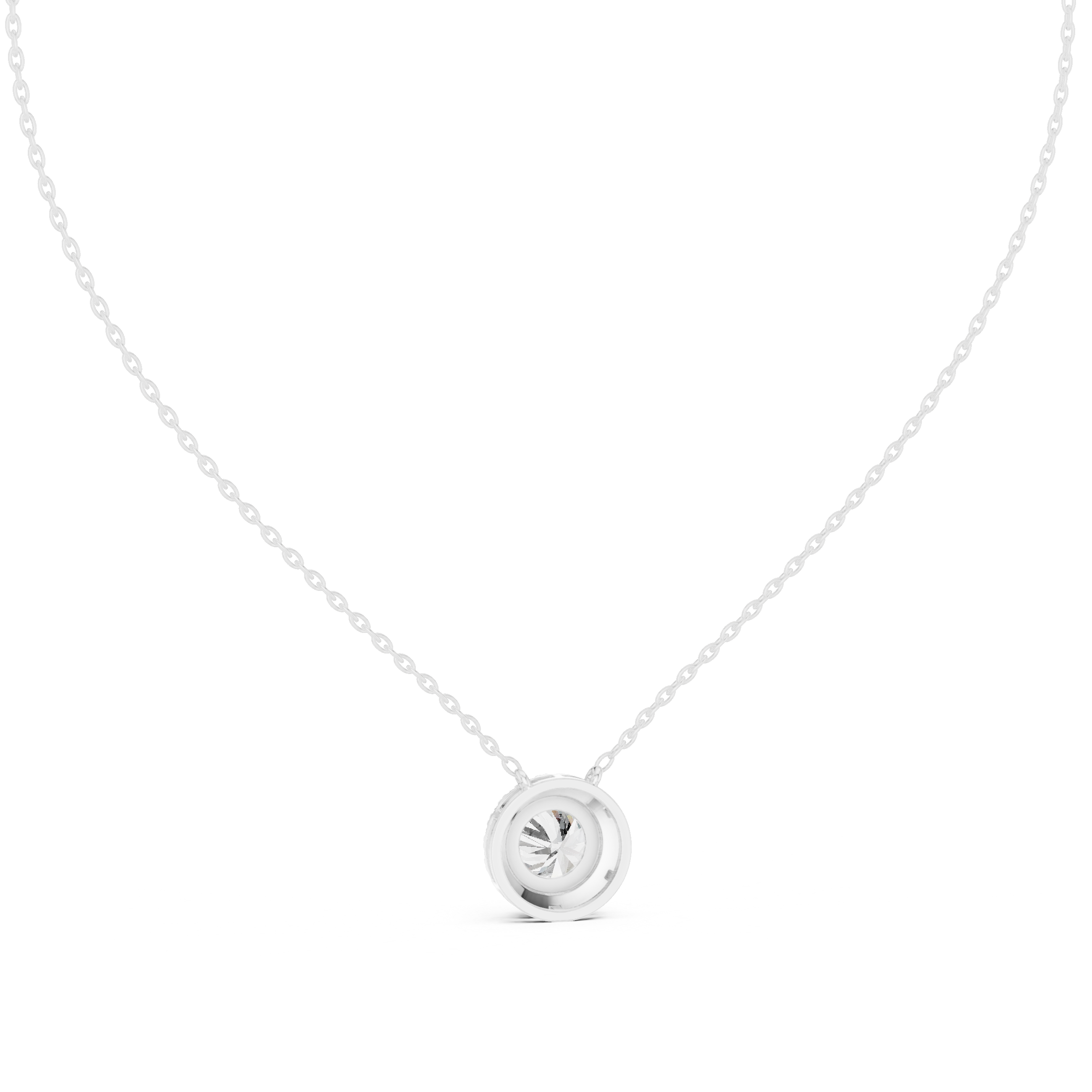 MINIMALIST ROUND HALO DIAMOND PENDENT