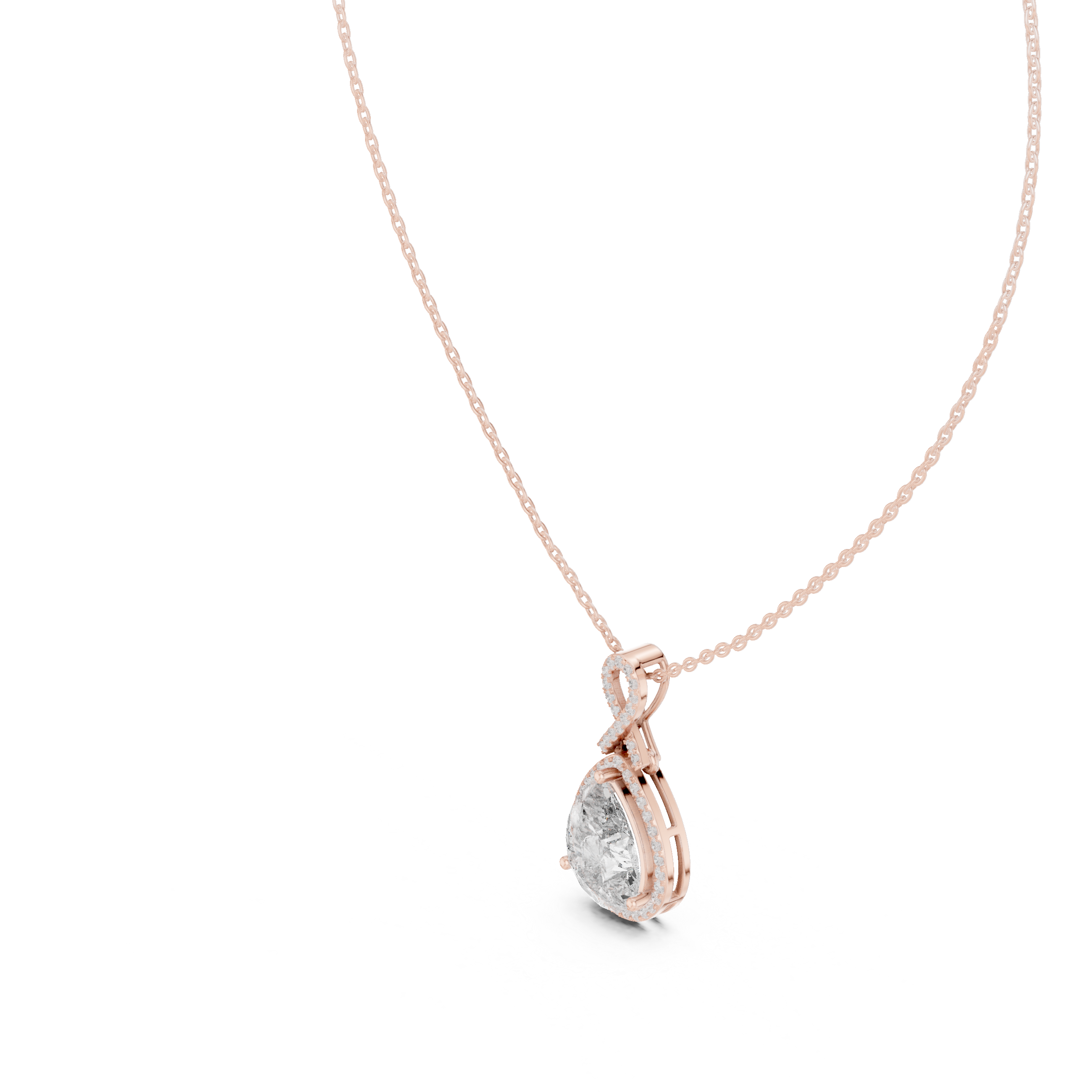 INFINITY PEAR DIAMOND PENDENT