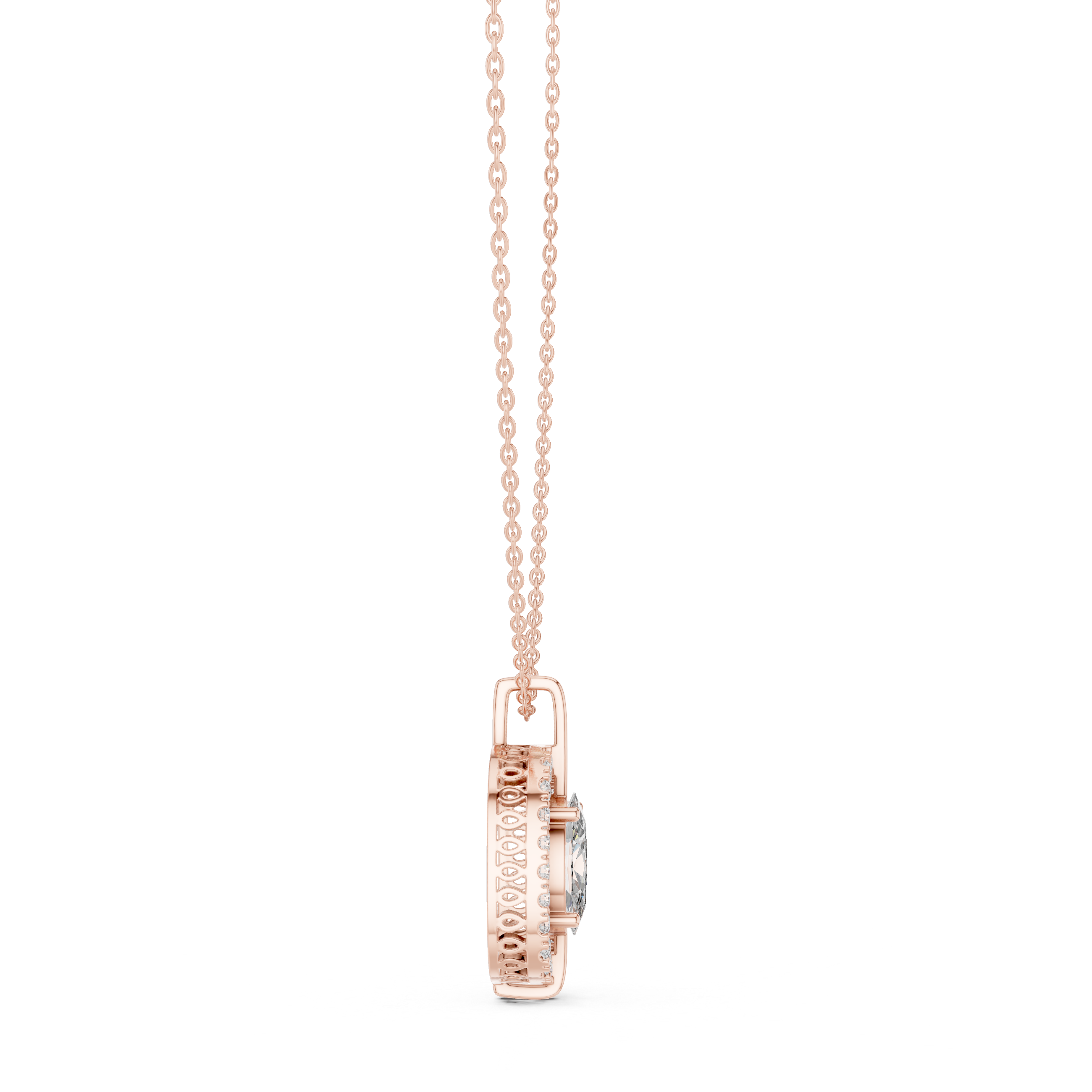 2CTOVAL HALO DIAMOND PENDENT