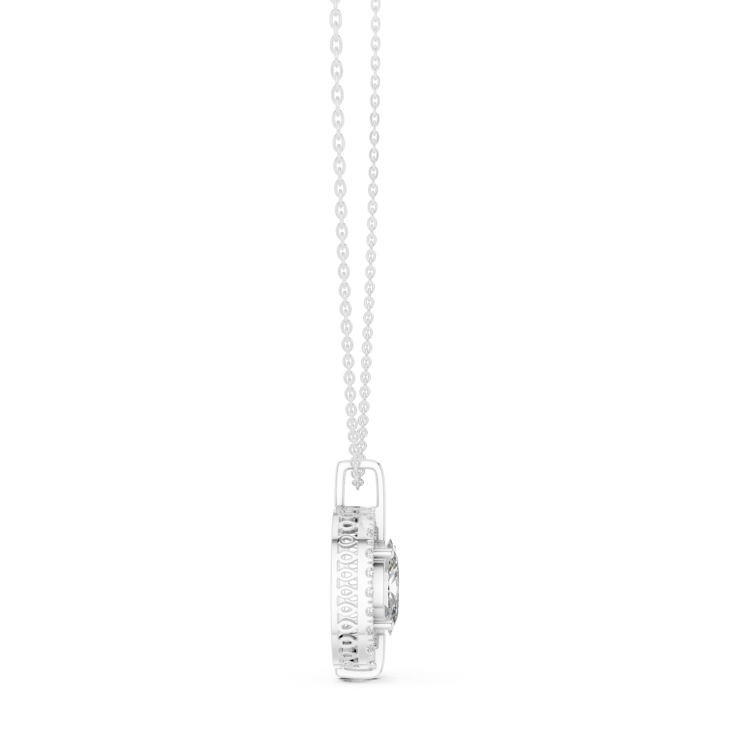 2CTOVAL HALO DIAMOND PENDENT
