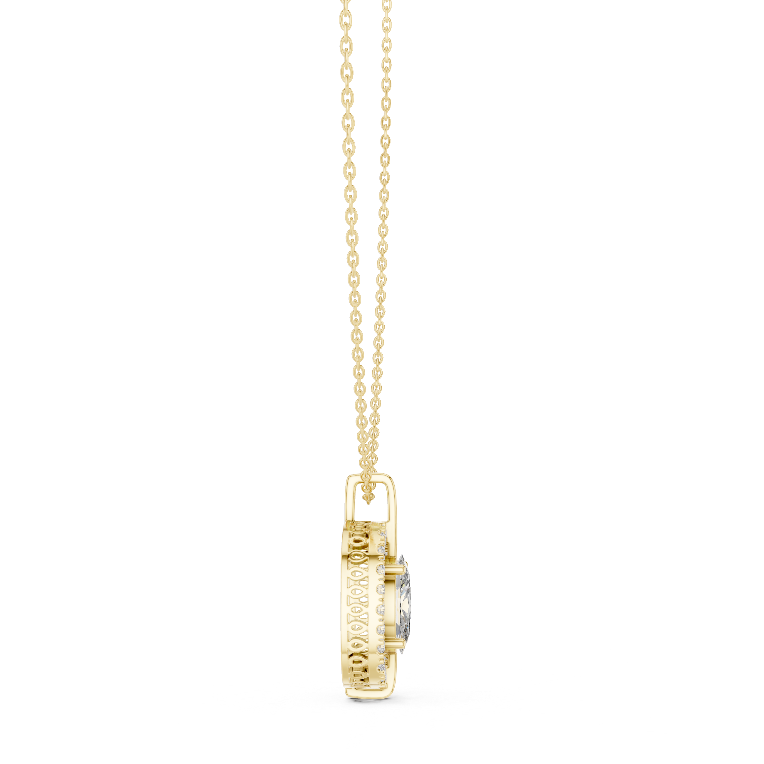 2CTOVAL HALO DIAMOND PENDENT