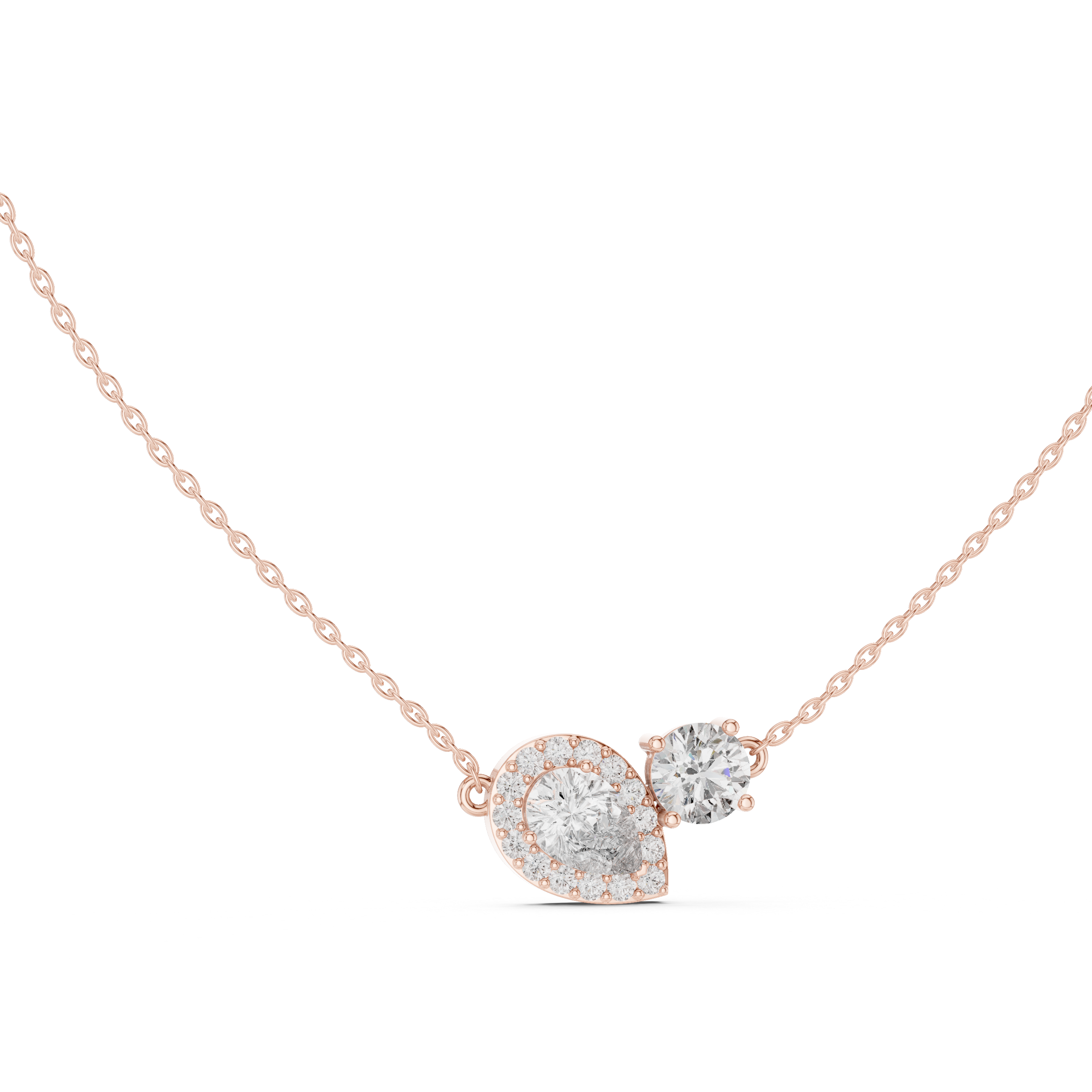 ELEGANT PEAR AND DIAMOND DIAMOND PENDENT