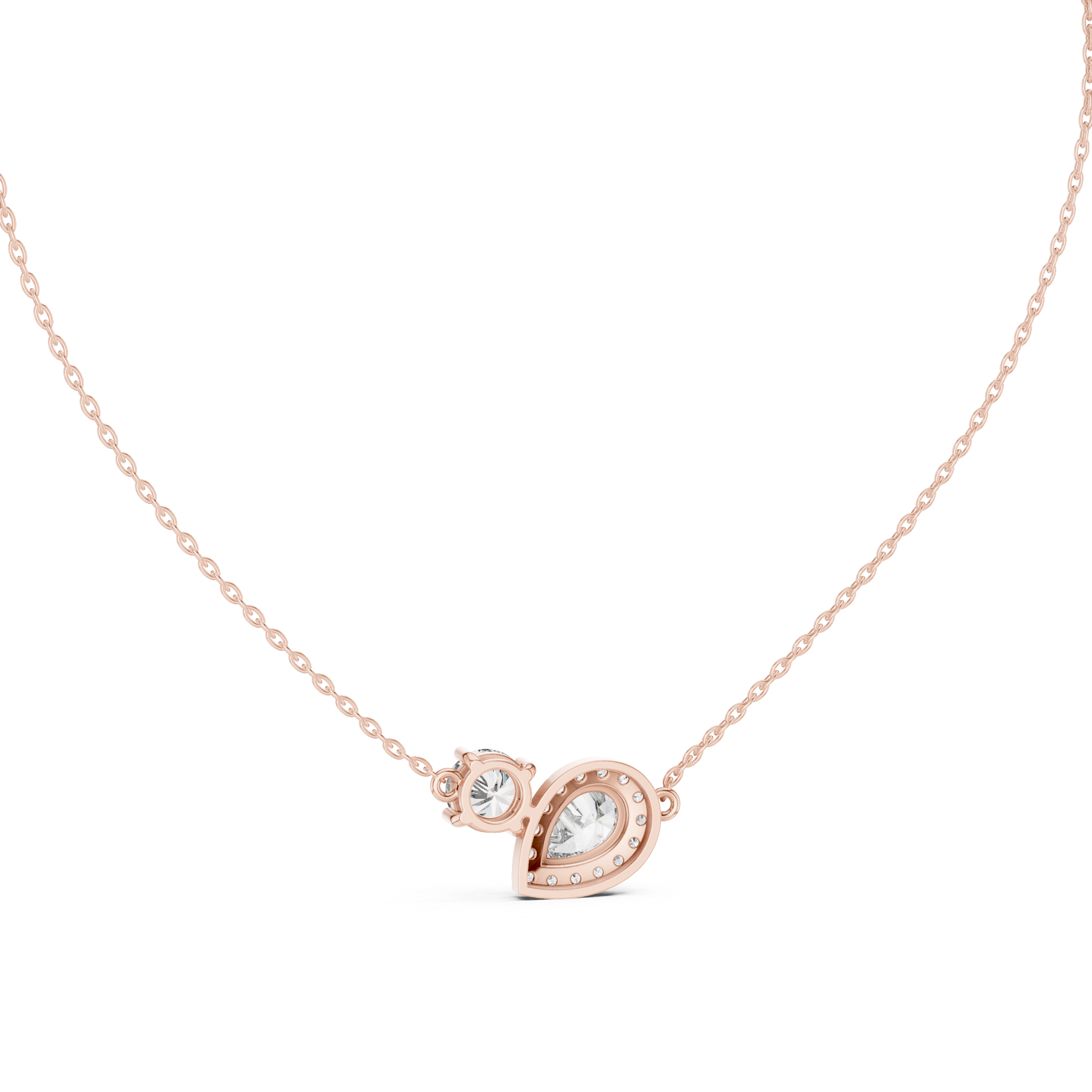 ELEGANT PEAR AND DIAMOND DIAMOND PENDENT