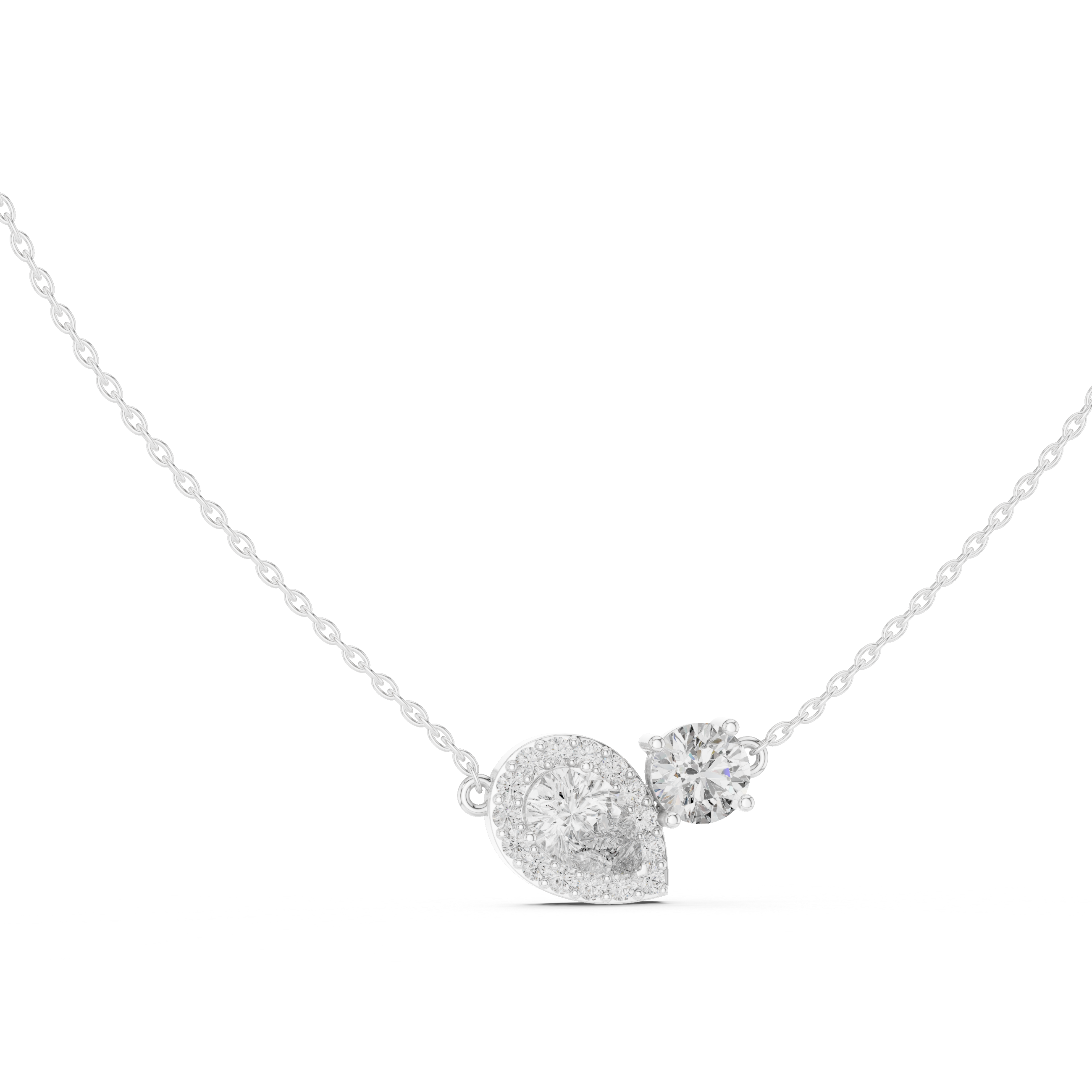ELEGANT PEAR AND DIAMOND DIAMOND PENDENT