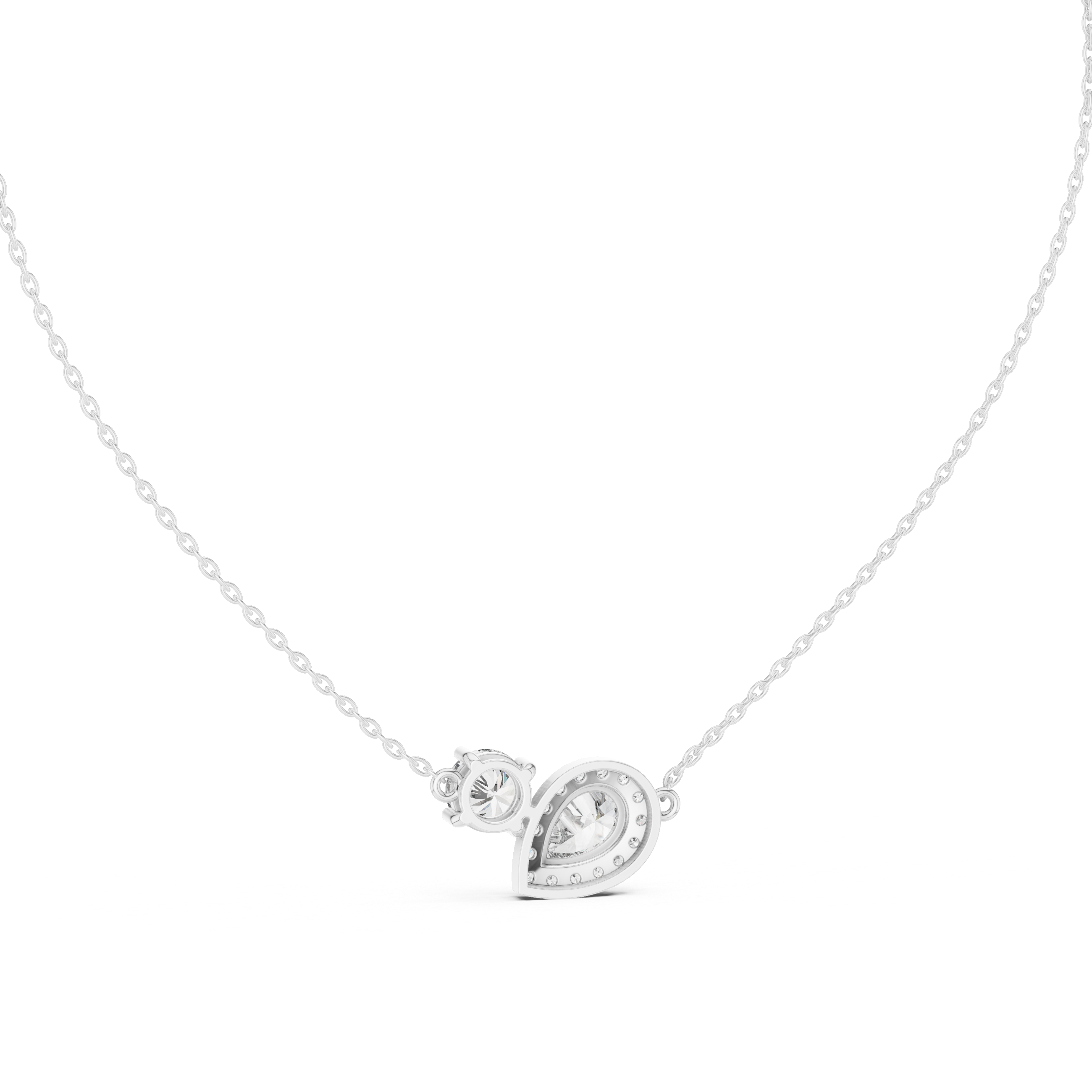ELEGANT PEAR AND DIAMOND DIAMOND PENDENT