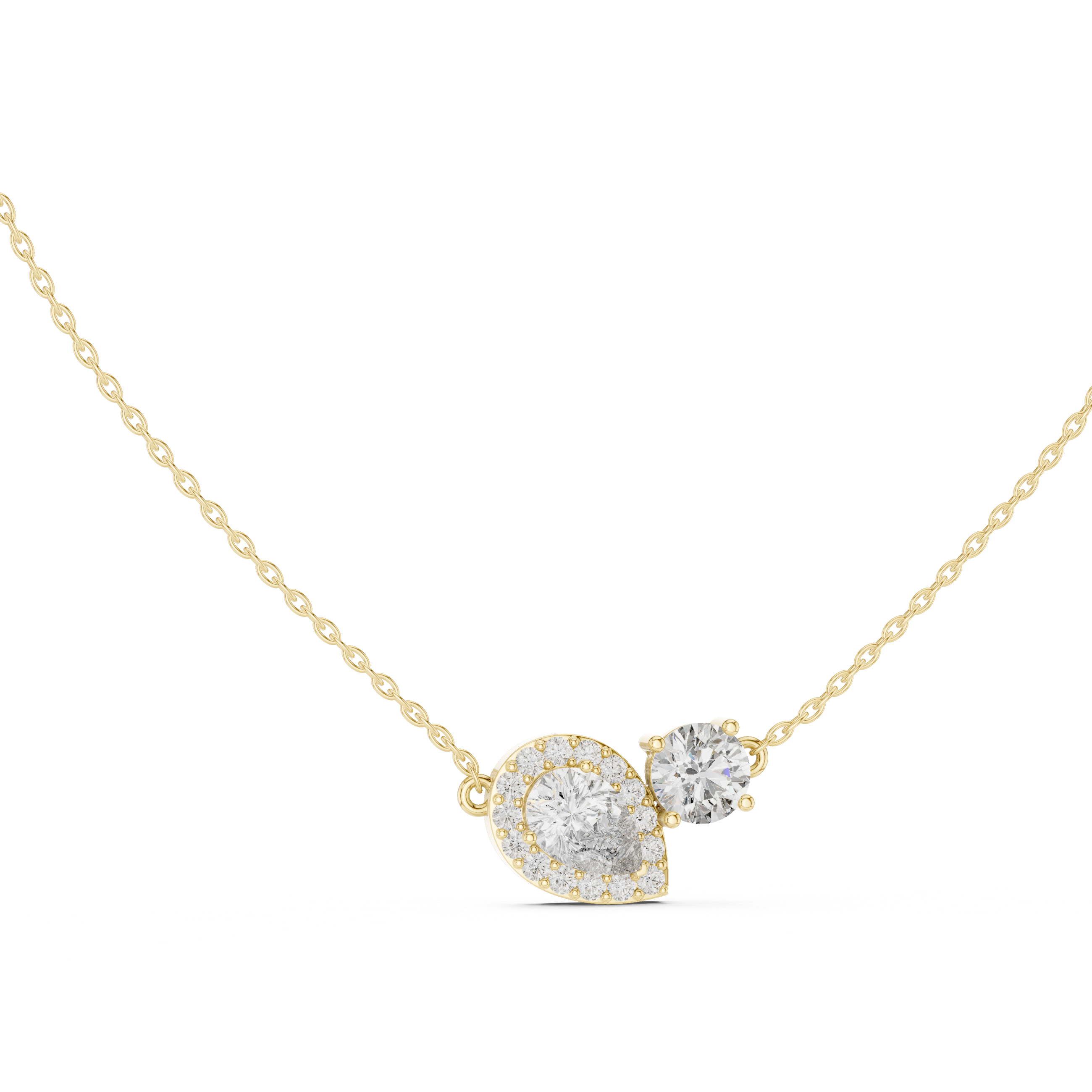 ELEGANT PEAR AND DIAMOND DIAMOND PENDENT