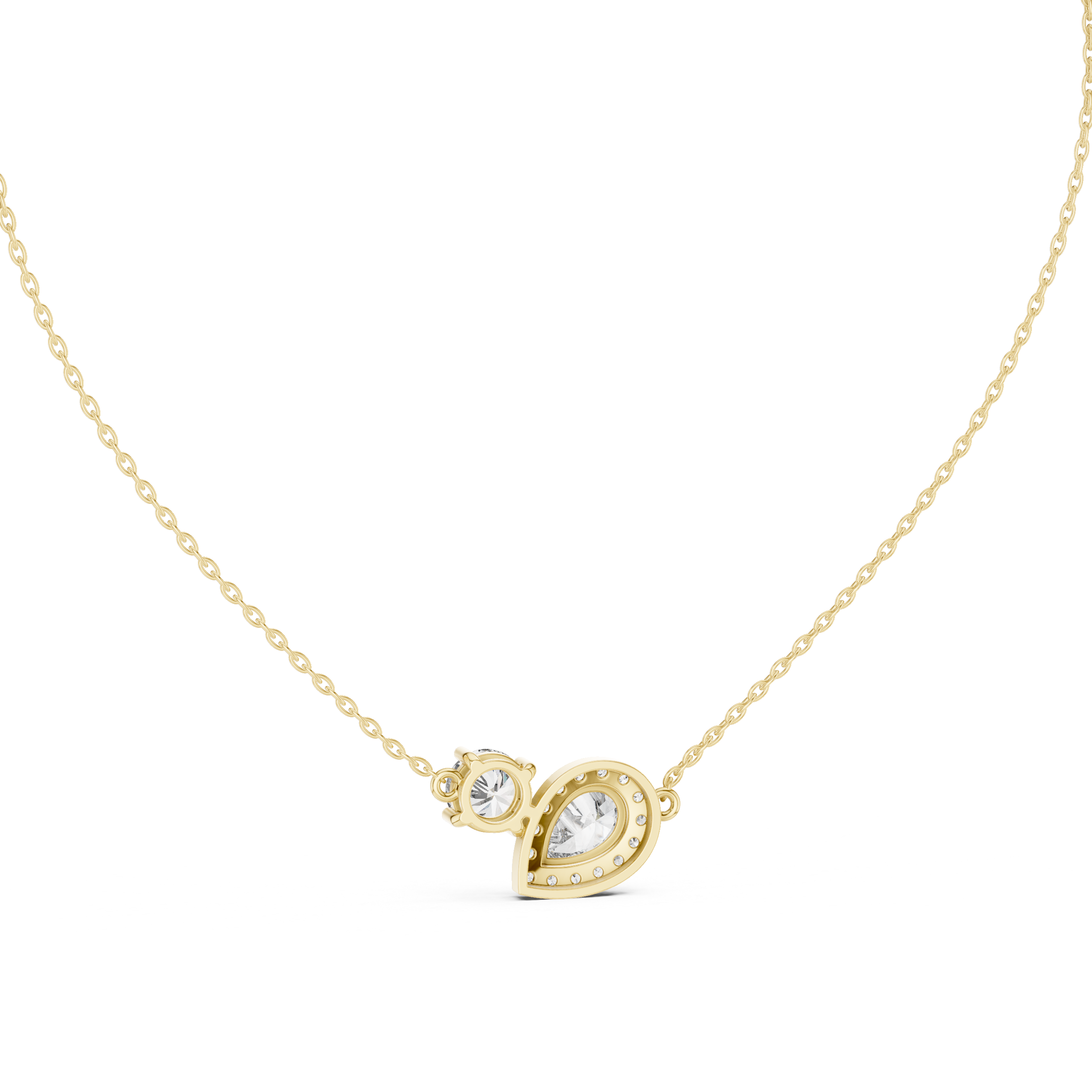 ELEGANT PEAR AND DIAMOND DIAMOND PENDENT