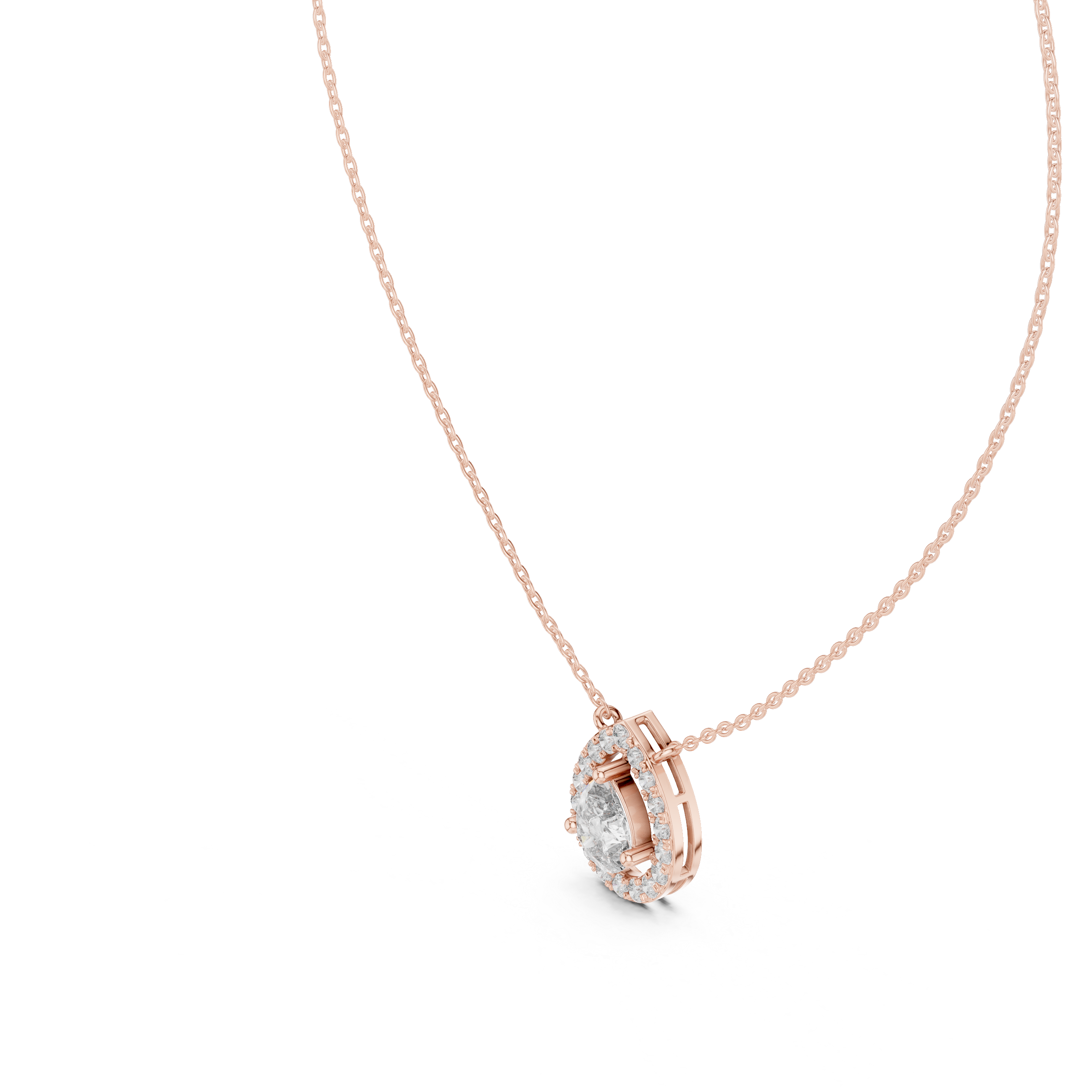 PEAR HALO DIAMOND PENDENT