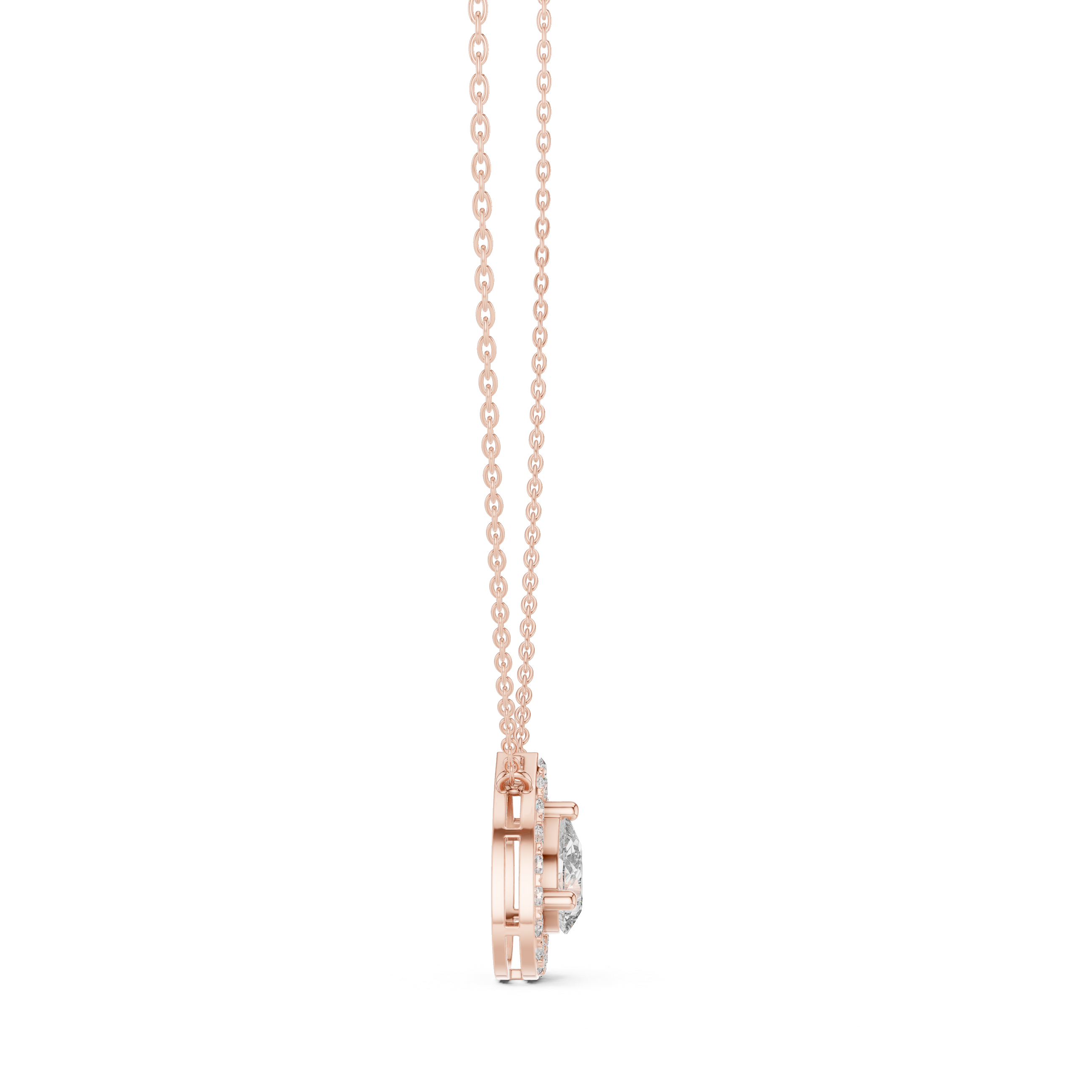 PEAR HALO DIAMOND PENDENT