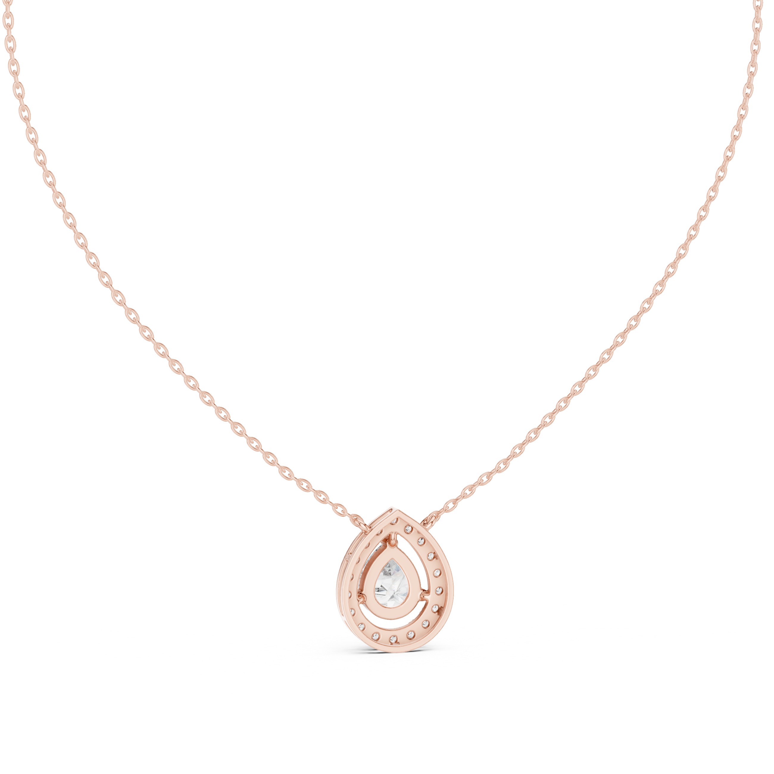 PEAR HALO DIAMOND PENDENT