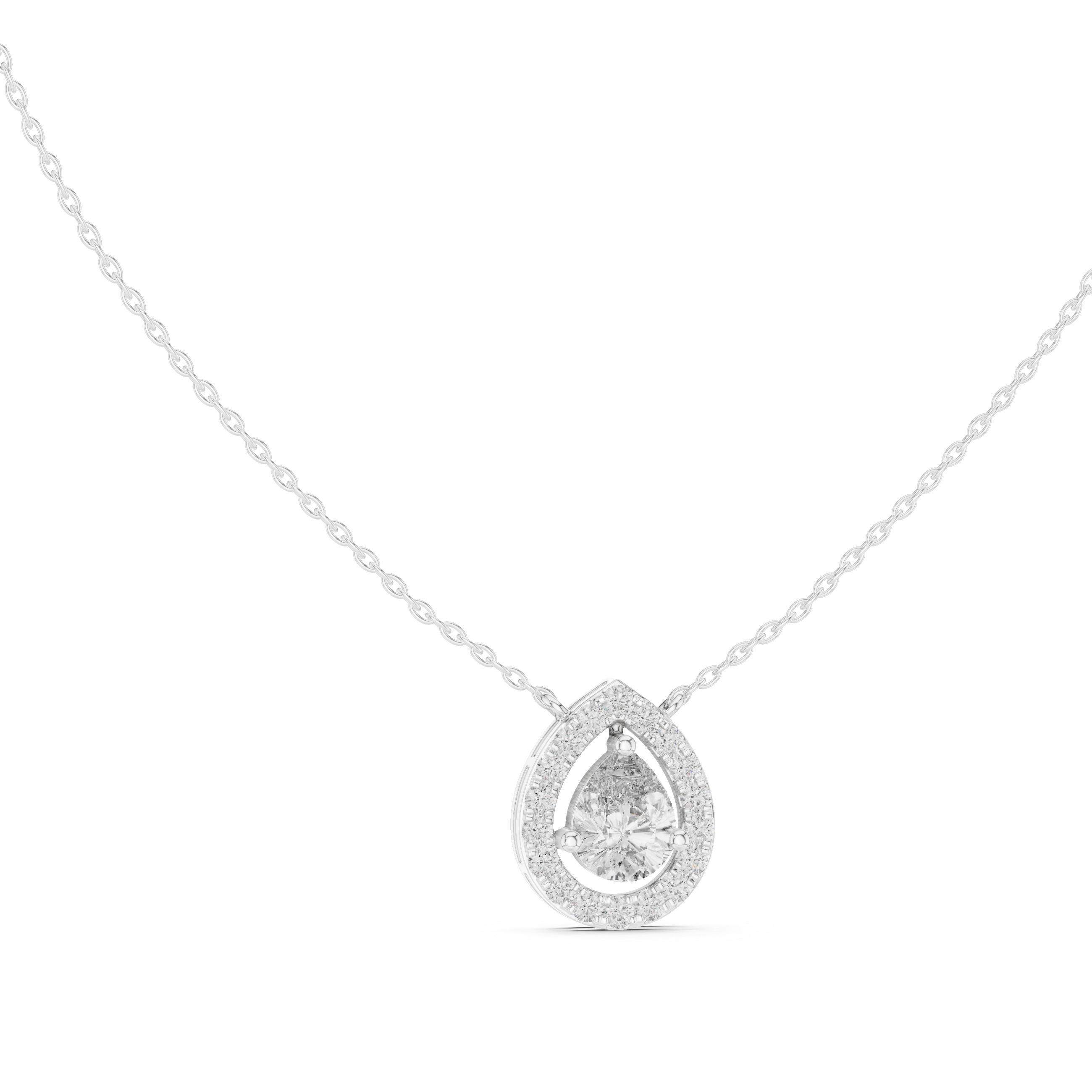 PEAR HALO DIAMOND PENDENT