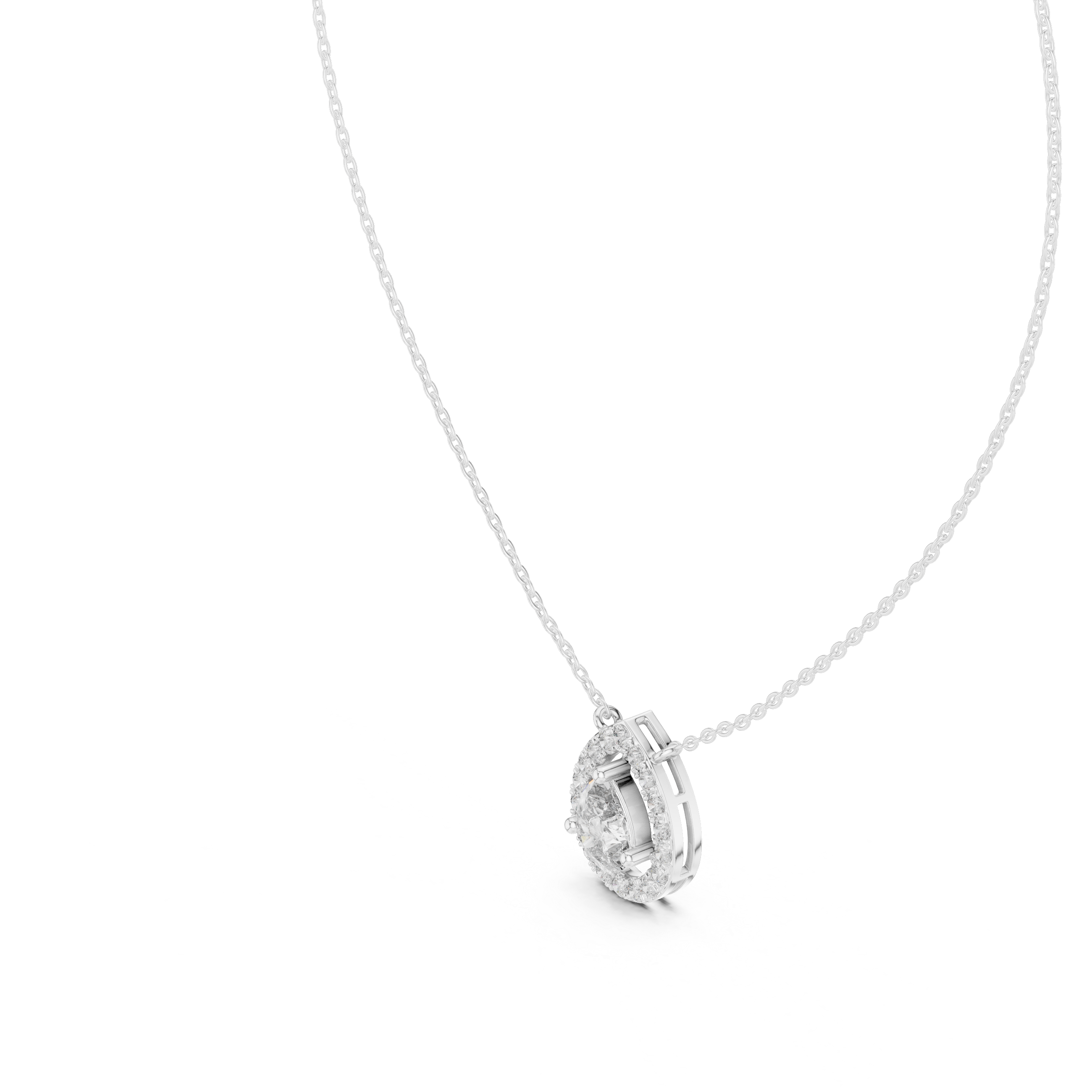 PEAR HALO DIAMOND PENDENT