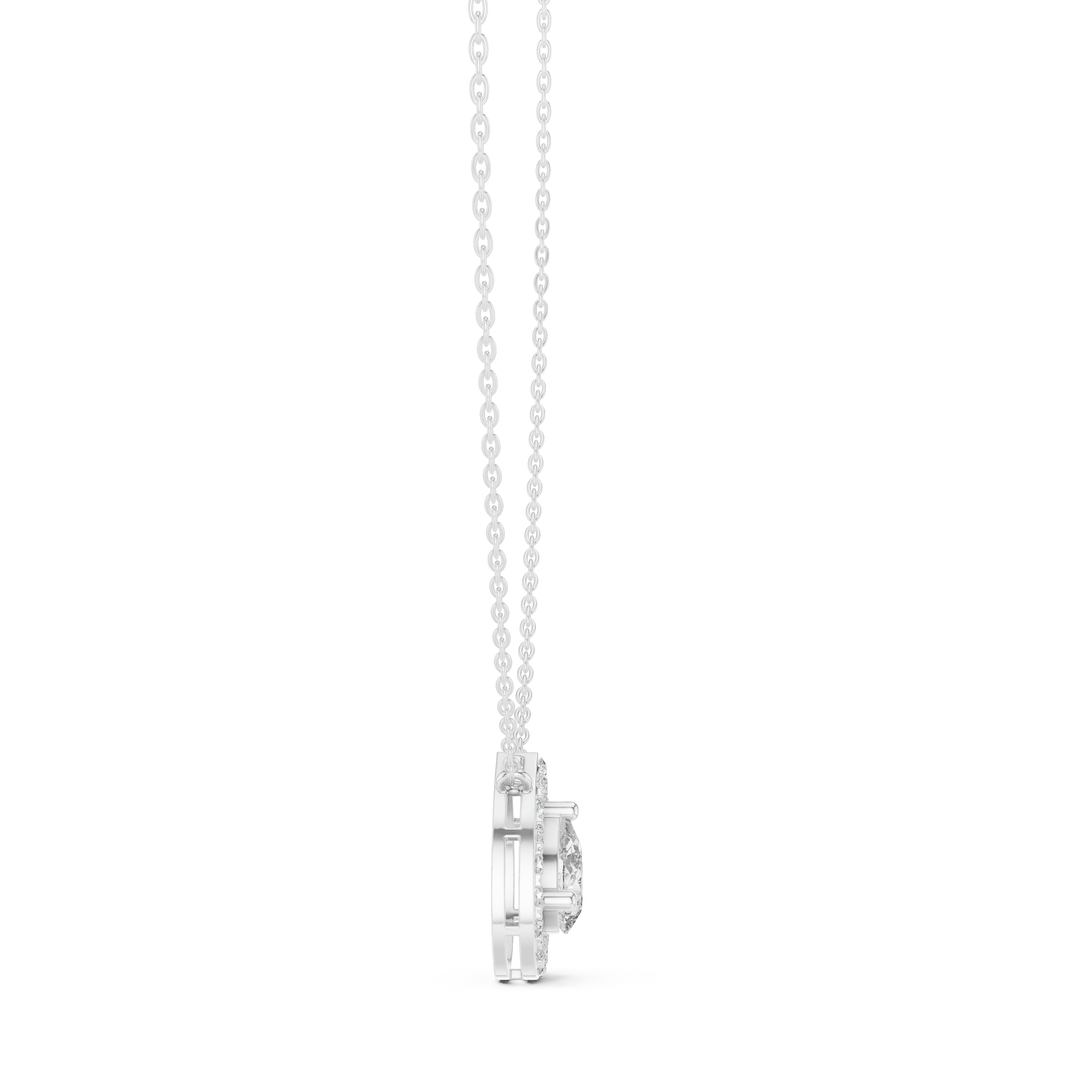 PEAR HALO DIAMOND PENDENT
