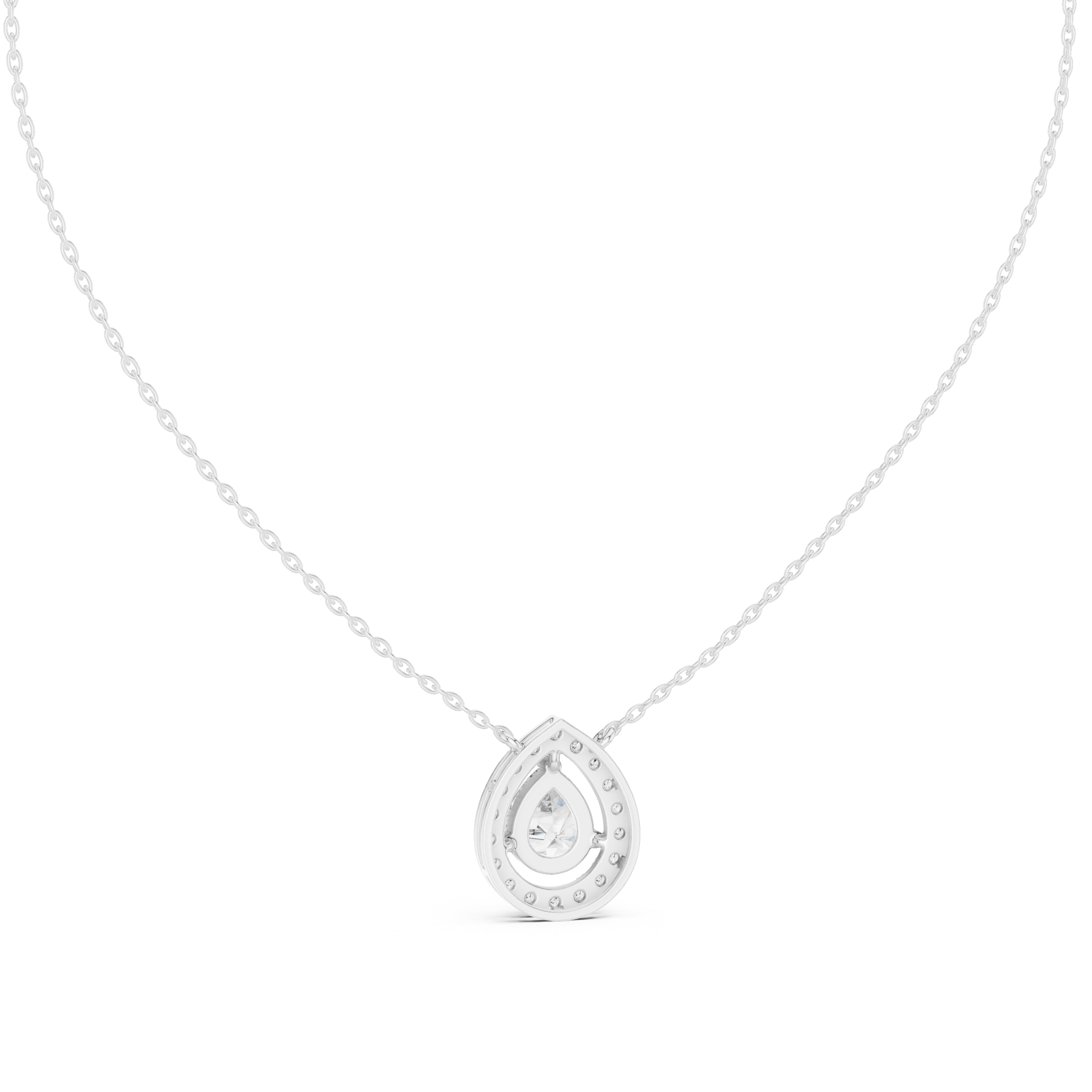 PEAR HALO DIAMOND PENDENT