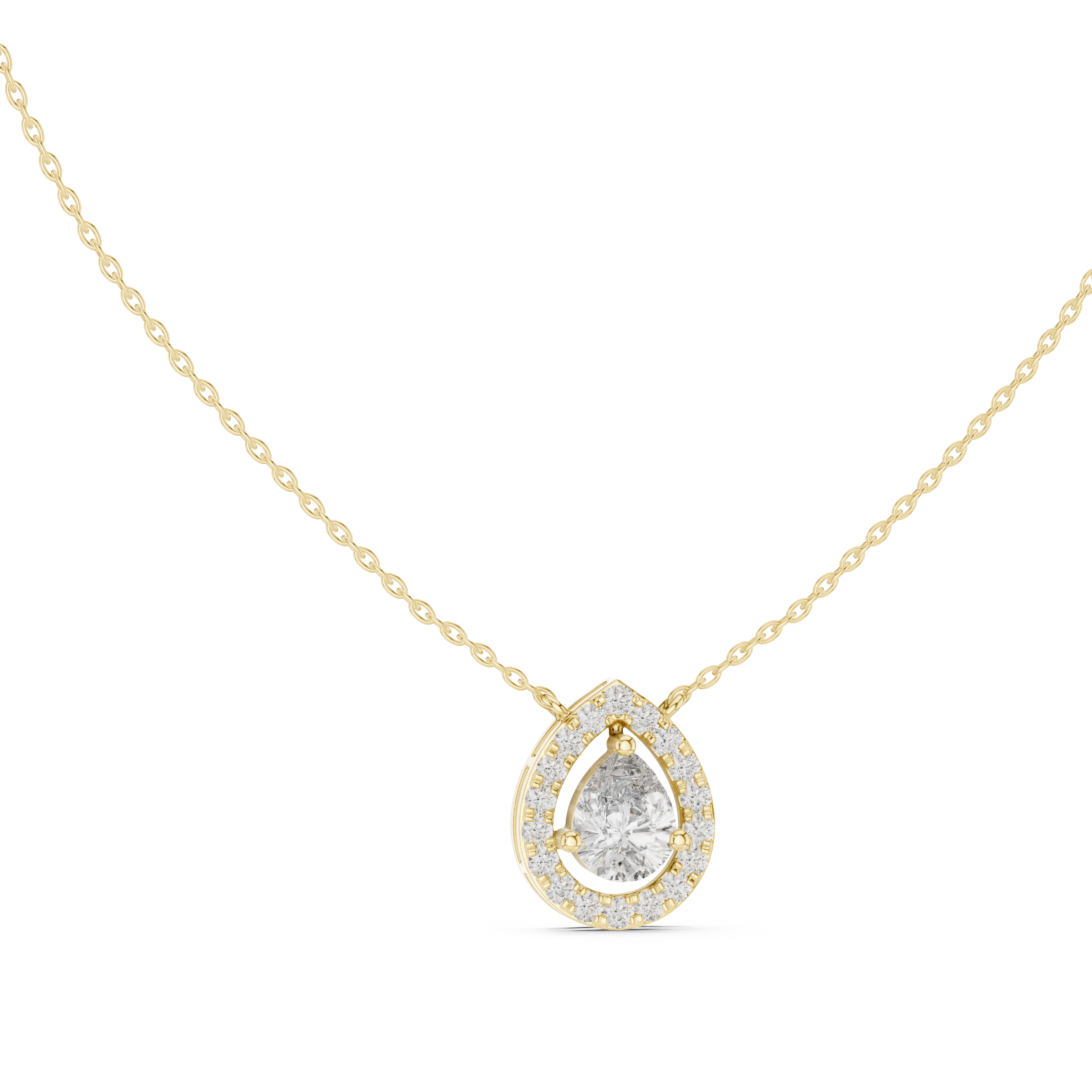 PEAR HALO DIAMOND PENDENT