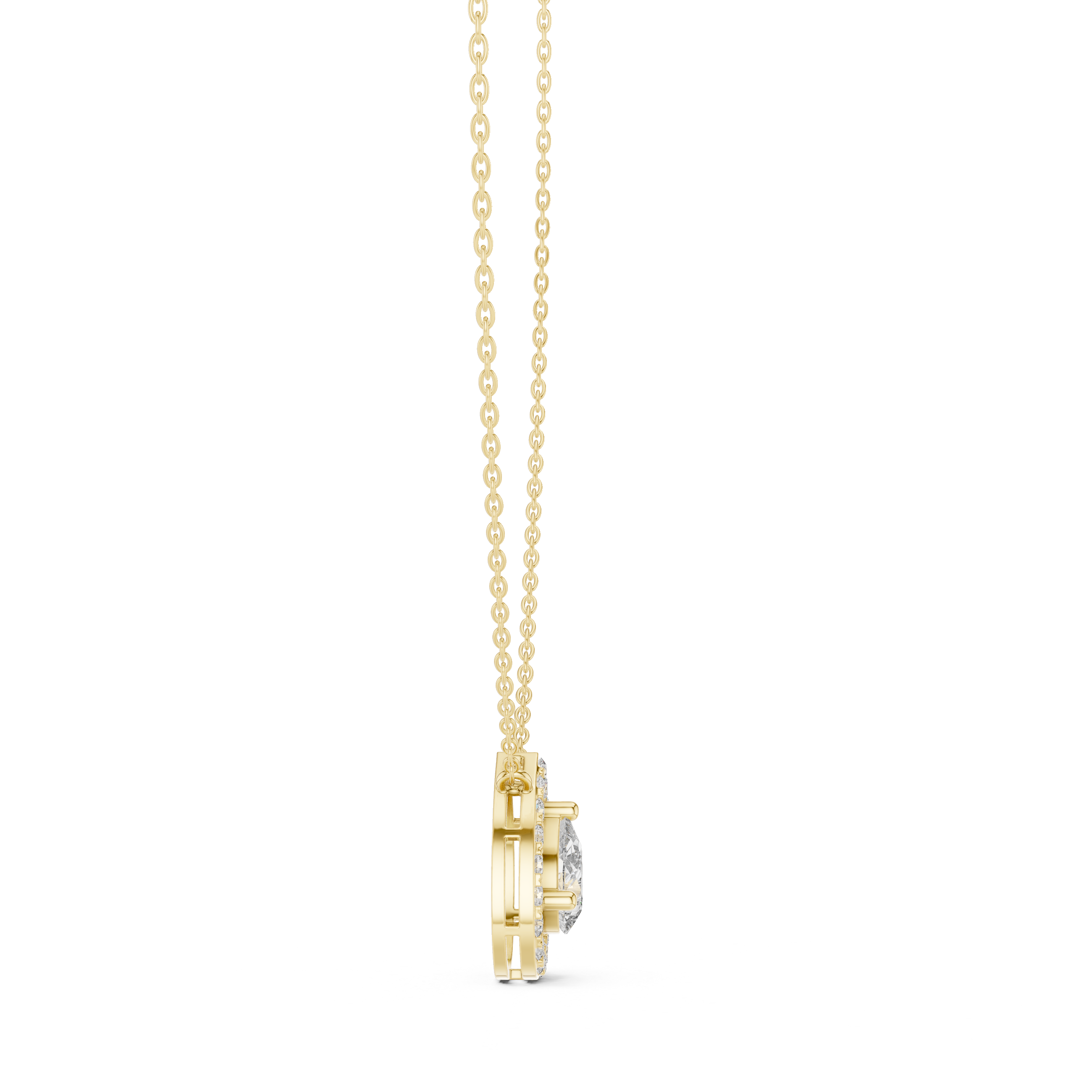 PEAR HALO DIAMOND PENDENT
