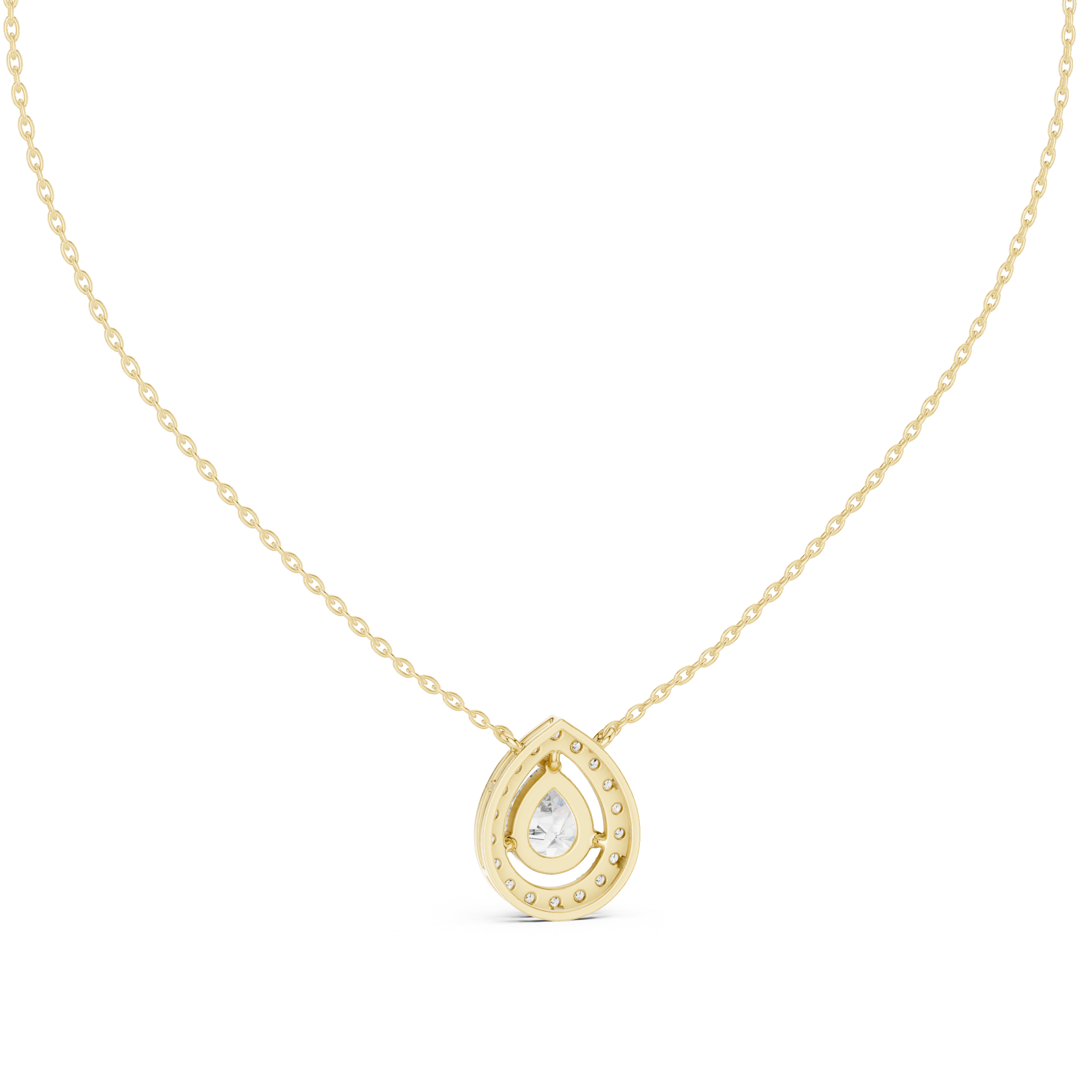 PEAR HALO DIAMOND PENDENT