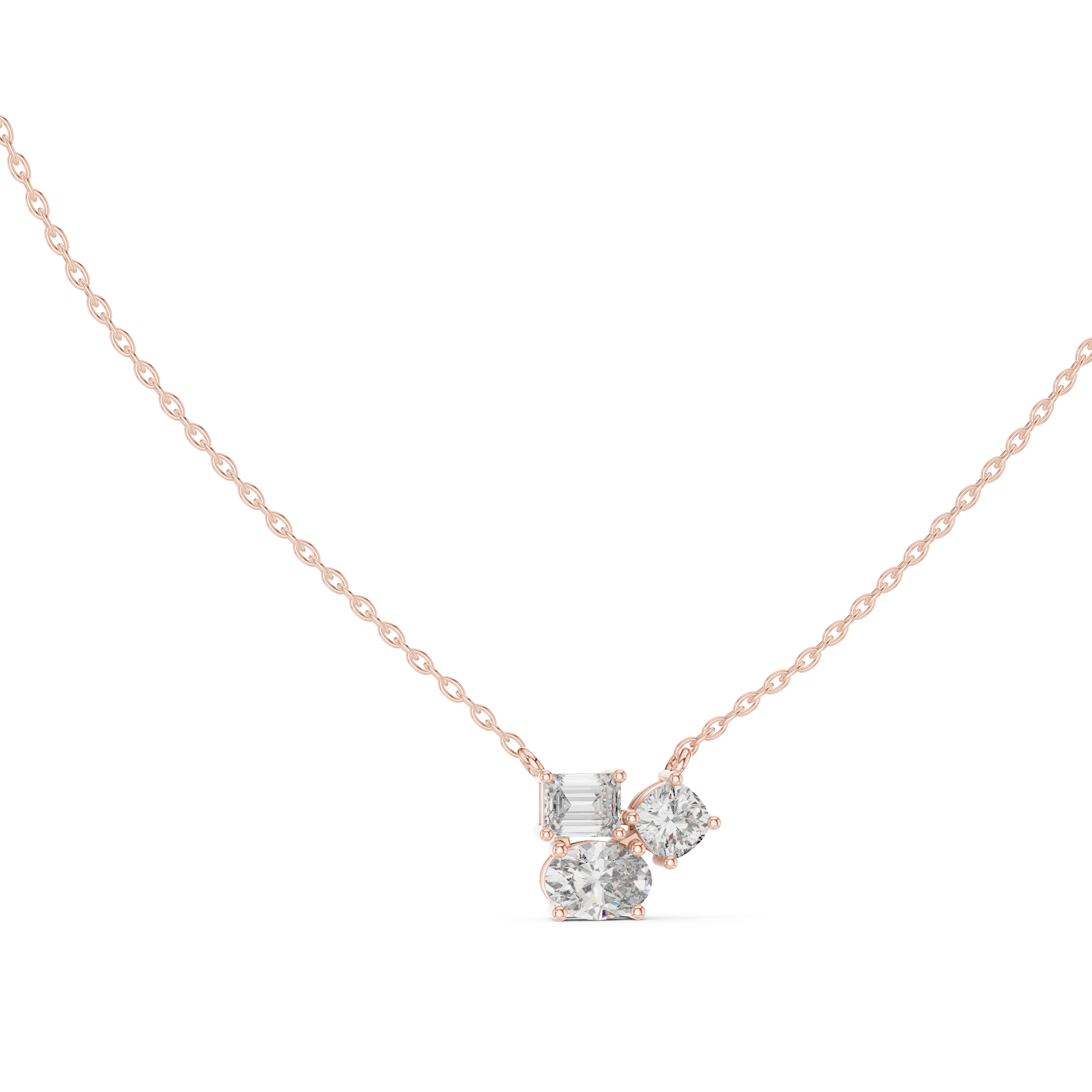 THREE STONE DIAMOND CLUSTER PENDENT