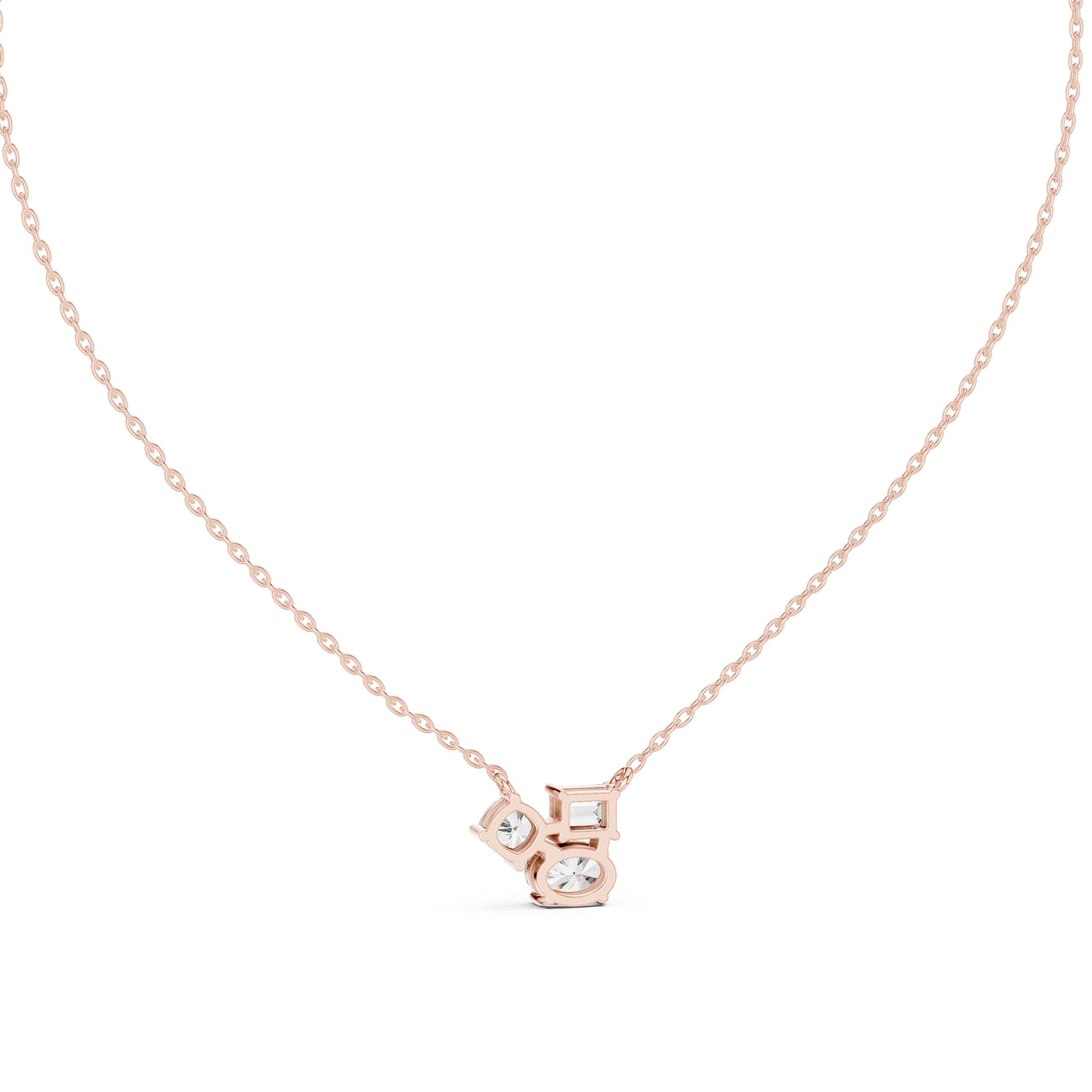 THREE STONE DIAMOND CLUSTER PENDENT