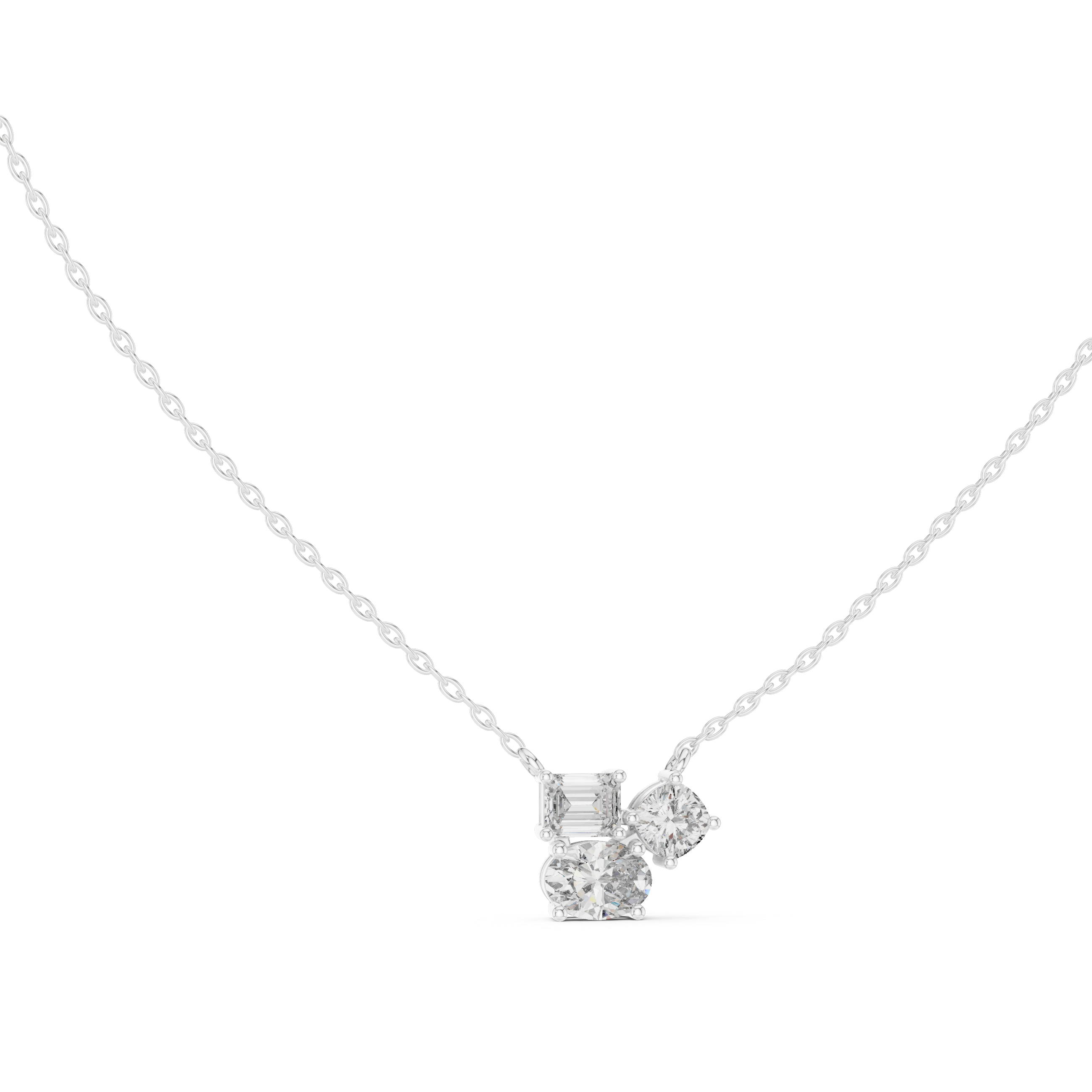 THREE STONE DIAMOND CLUSTER PENDENT