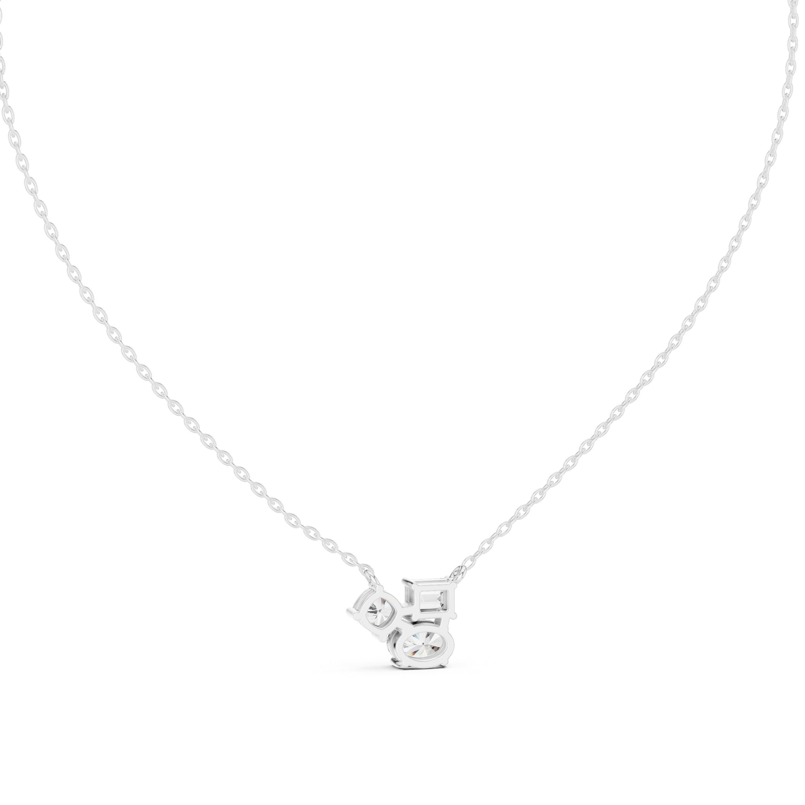THREE STONE DIAMOND CLUSTER PENDENT