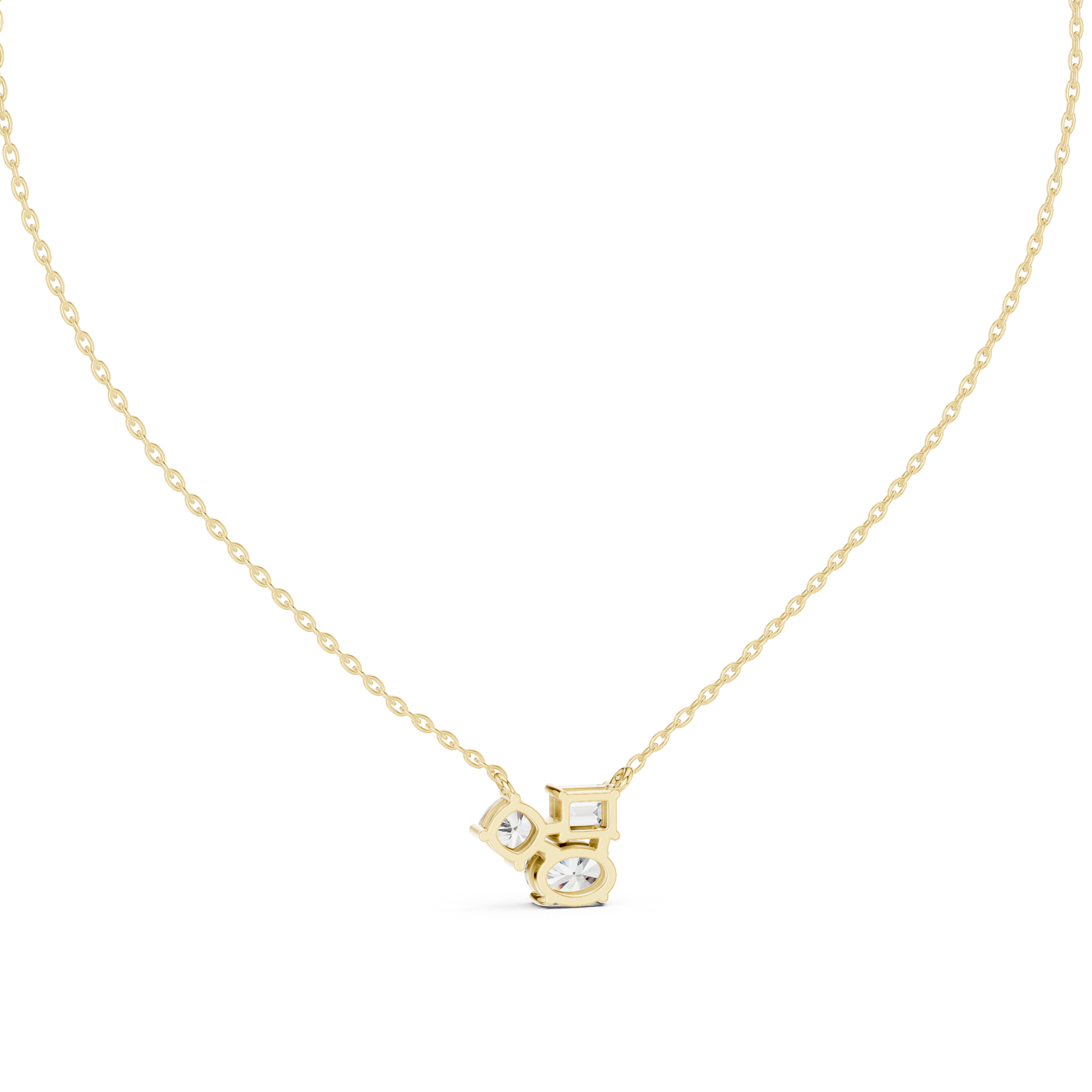 THREE STONE DIAMOND CLUSTER PENDENT