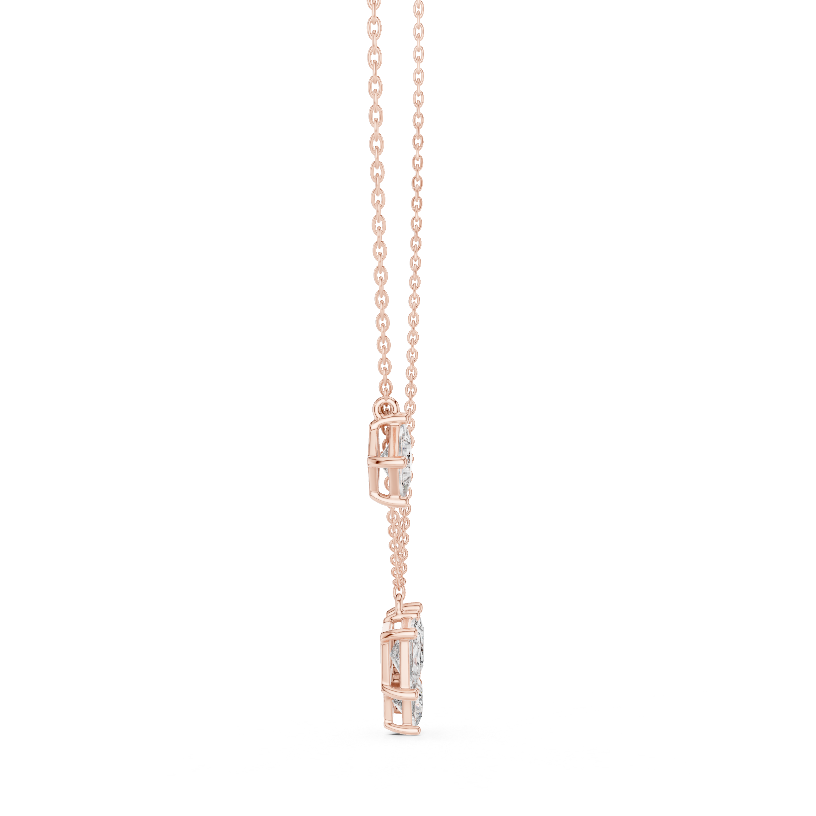 PRINCESS CUT DIAMOND CLUSTER PENDENT